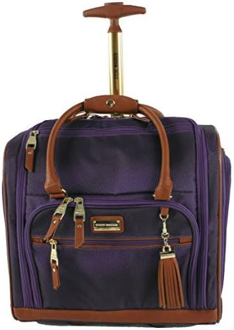 Steve Madden Designer Luggage Collection - 3 Piece Softside Expandable Lightweight Spinner Suitcase Set - Travel Set Includes an Under Seat Bag, 20-Inch Carry on and 28-Inch Checked Suitcase, Shadow