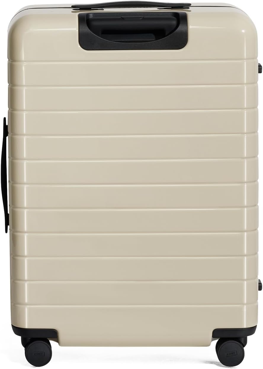 Away Medium Checked Luggage, Lightweight Hard Shell Suitcase with Spinner Wheels, Durable Rolling Luggage, TSA Lock, 26 Inch, Salt White