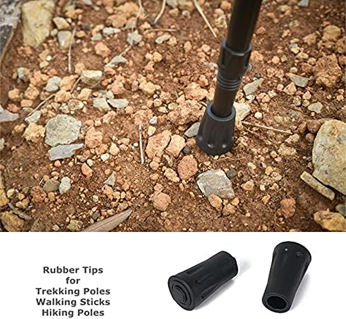 Walking Stick Tips Rubber 4pcs Trekking Pole Tips Replacement- Rubber Feet for Hiking Poles, Walking Sticks, Trekking Poles | Rubber Tip for Walking Sticks Hiking Trekking Poles Boot Tips Rubber Feet