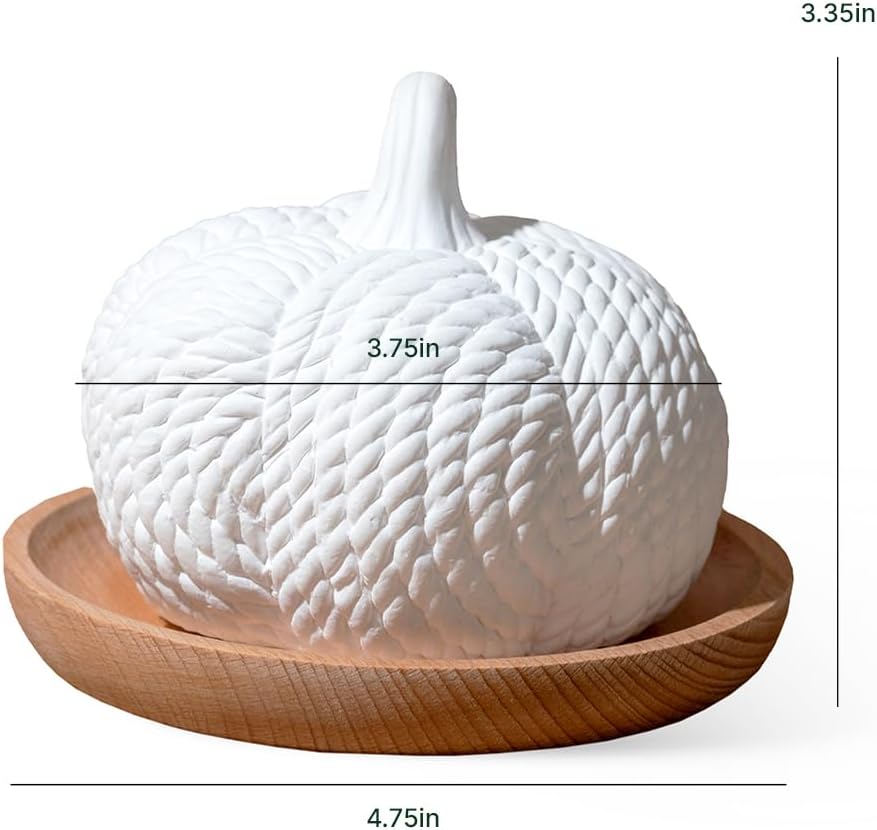 Plant Therapy Pumpkin Passive Diffuser for Fall, Porous, Unglazed Pumpkin & Natural Beech Wood Base, Add Essential Oils for a Soft Scent, Fun & Cheerful Holiday Décor