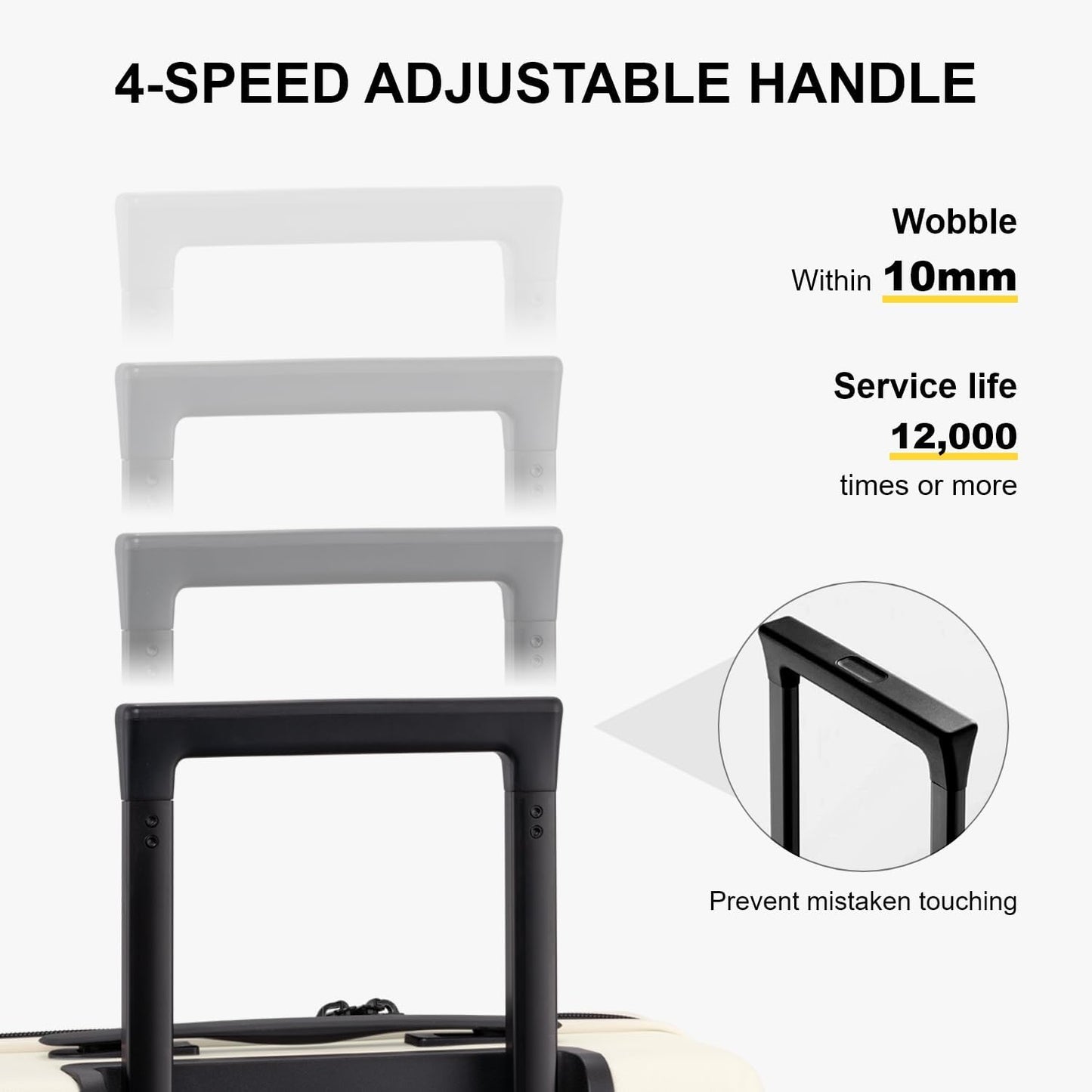 LEVEL8 Carry on Suitcase for Women Men, Carry-on Luggage Airline Approved, Travel Bag with Spinner Wheels, Lightweight Luminous Textured Hard Shell, Tsa Lock, 20 Inch, Cream White