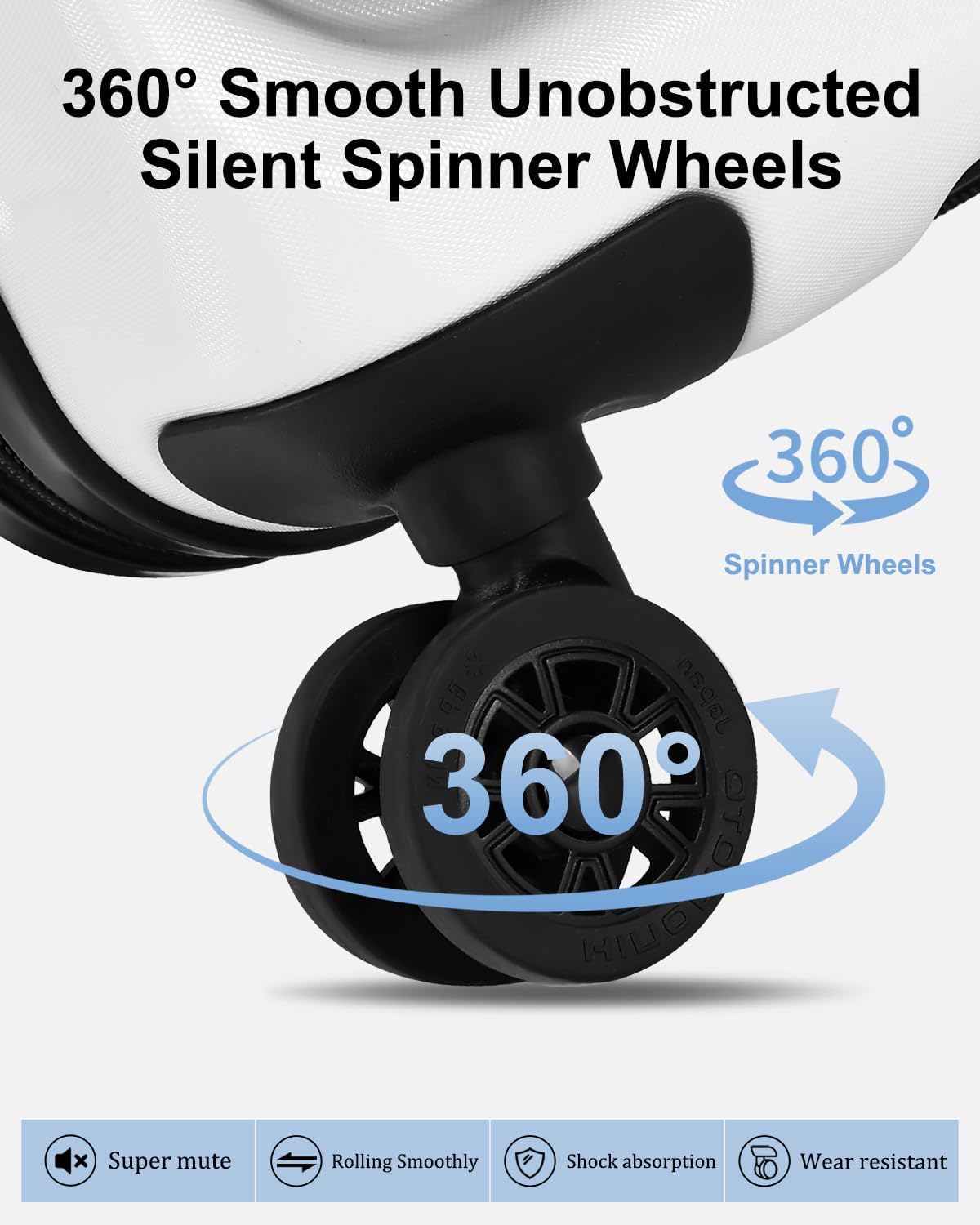 Luggage Sets 2 Pieces, 20 Inch Carry On Luggage and Expandable 28 Inch Checked Luggage with Spinner Wheels, Lightweight ABS+PC Hard Shell Suitcase with Front Opening, TSA Lock (White, 20/28)