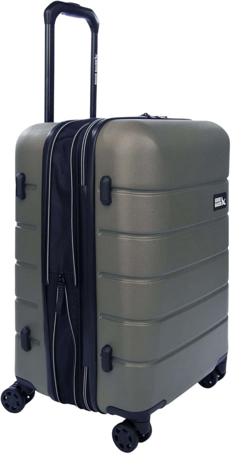 Eddie Bauer Glacier Carry-On 22" Luggage | Hardside | Spinner Wheels | Expandable | Lightweight | Travel Essentials - Sprig Green