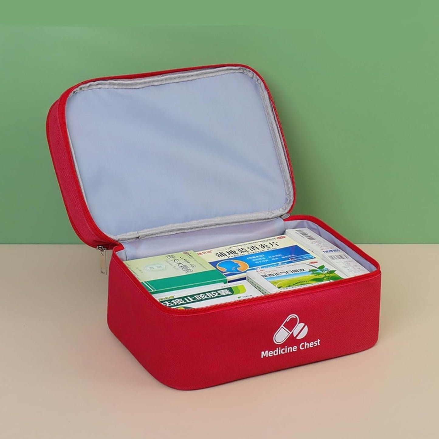 First Aid Bag Empty, First Aid Kit Storage Bag, Small Medical Bag, Medical Travel Case First Responder Emergency Storage Compact Medicine Bags for Car Home Office Kitchen Sport Outdoors (Red)