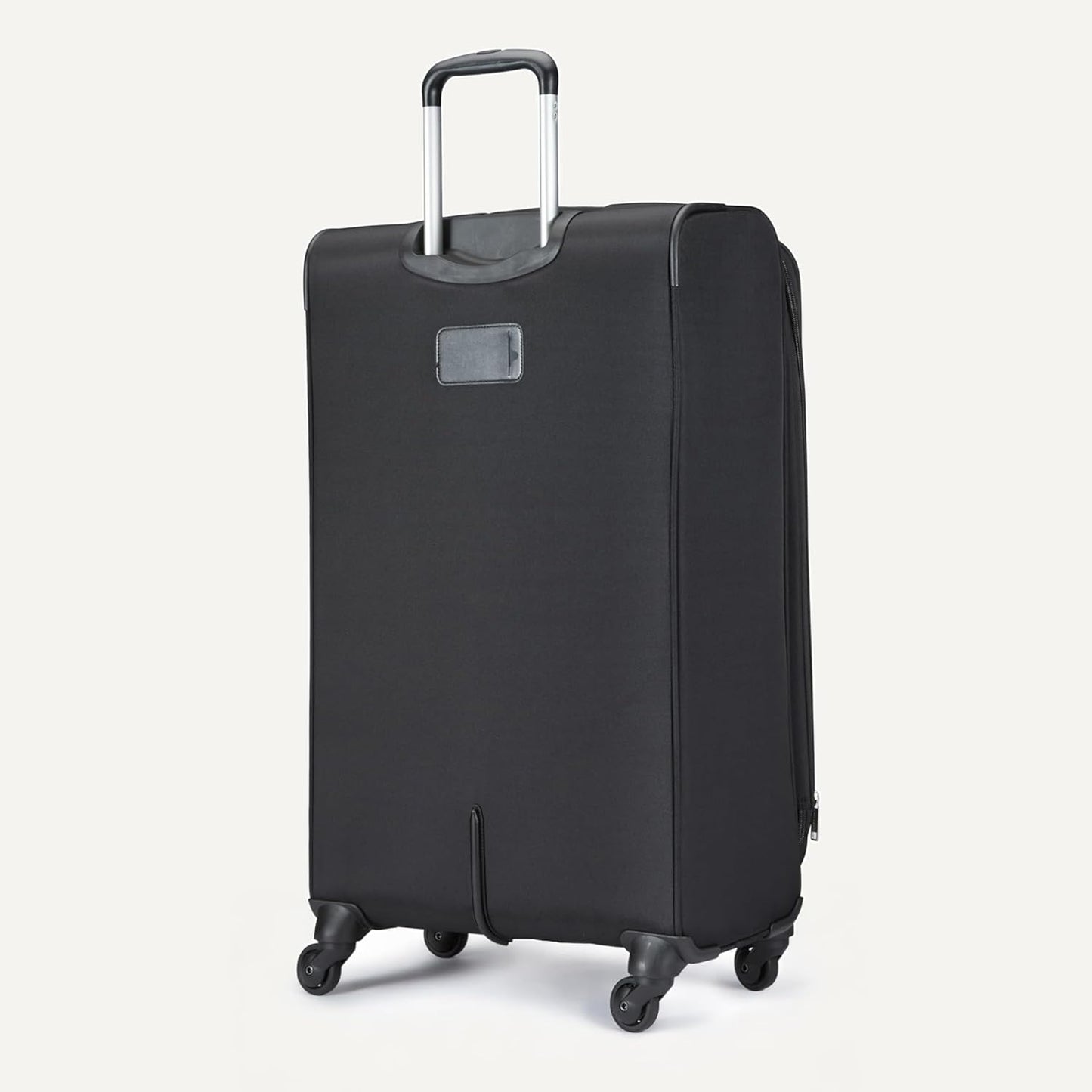 Amazon Basics Luggage, 28" Large Checked Softside Suitcase With Wheels, With Four 360-Degree Multi-directional Spinner Wheels, Expandable Capacity, Zippered Pocket and Straps, Telescopic Handle, Black