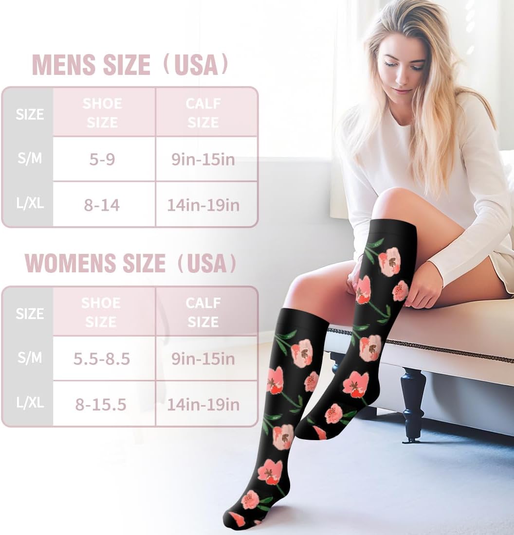 Bluemaple Compression Socks for Women & Men Circulation (6 Pairs) 15-20 mmHg is Best Support for Athletic Running Cycling