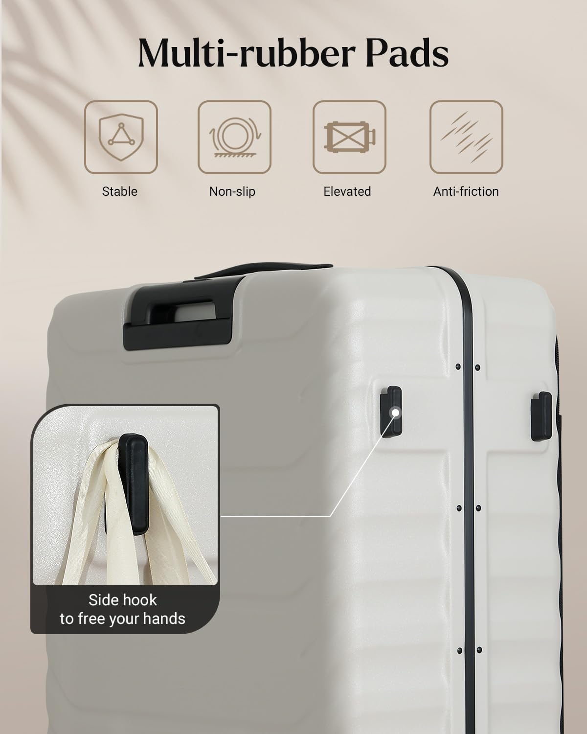 Luggage Sets 2 Pieces, 20/28 Inch PC Hardshell Suitcase with Spinner Wheels, 20 Inch Expandable Clamshell Carry On Luggage and 28 Inch Aluminum Frame Top Opening Checked Luggage (White)