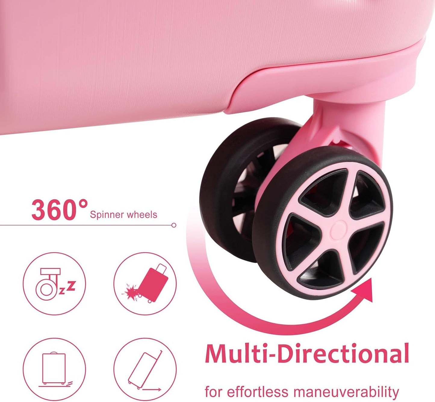 Merax 24 Inch Expandable Checked Luggage, Hardshell ABS Medium Suitcase with Spinner Wheels, TSA Lock, Lightweight Travel Suitcase for Long Trips and Vacations