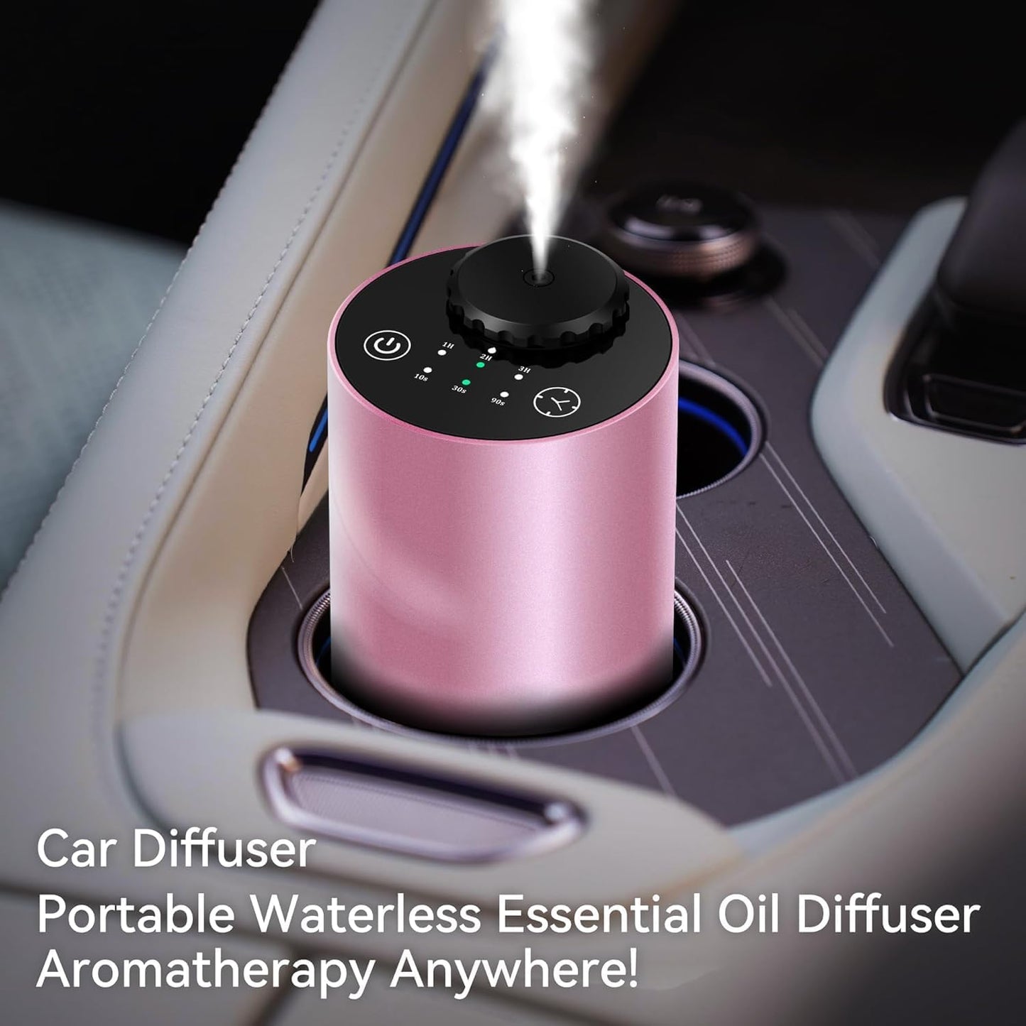 Waterless Essential Oil Diffuser for Home Battery Operated Cordless Scent Diffuser with Timing & 3 Mist Levels car Diffuser, Aluminum Alloy