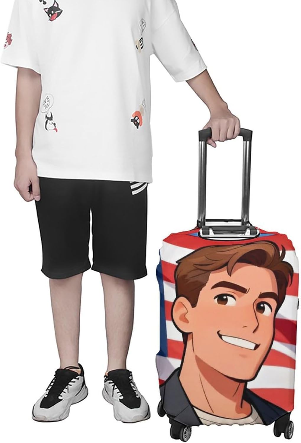 Luggage Cover Washable Protector 20 Inch Carry on Luggage Suitcase, Hardshell Spinner Trolley Bag with 360° Silent Wheels, TSA Lock & Dry Wet Separation, for Men Women Air Travel, Cabin Approved Fits