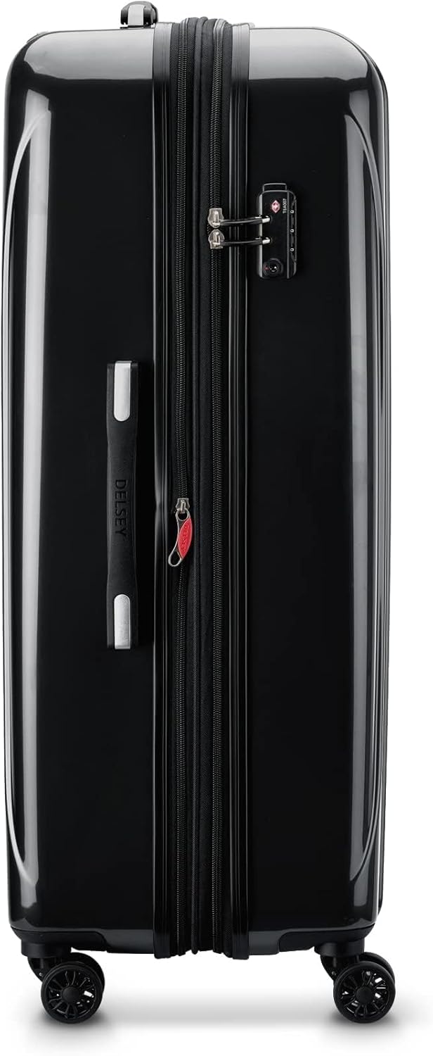 DELSEY PARIS Helium Aero Hardside Expandable Luggage with Spinner Wheels, Black, Checked-Large 28 Inch