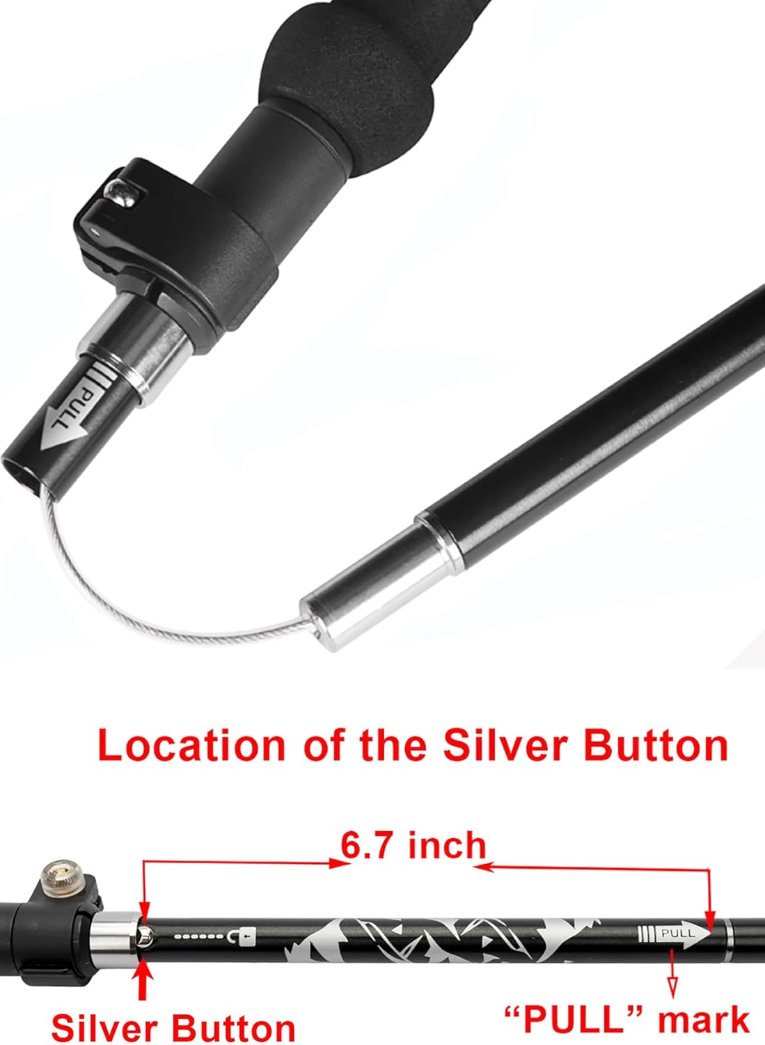 Lightweight Collapsible Trekking Pole - 7075 Aluminum Adjustable Walking Stick for Hiking & Travel, Foldable Quick-Lock Design, Single Pole for Adults & Seniors