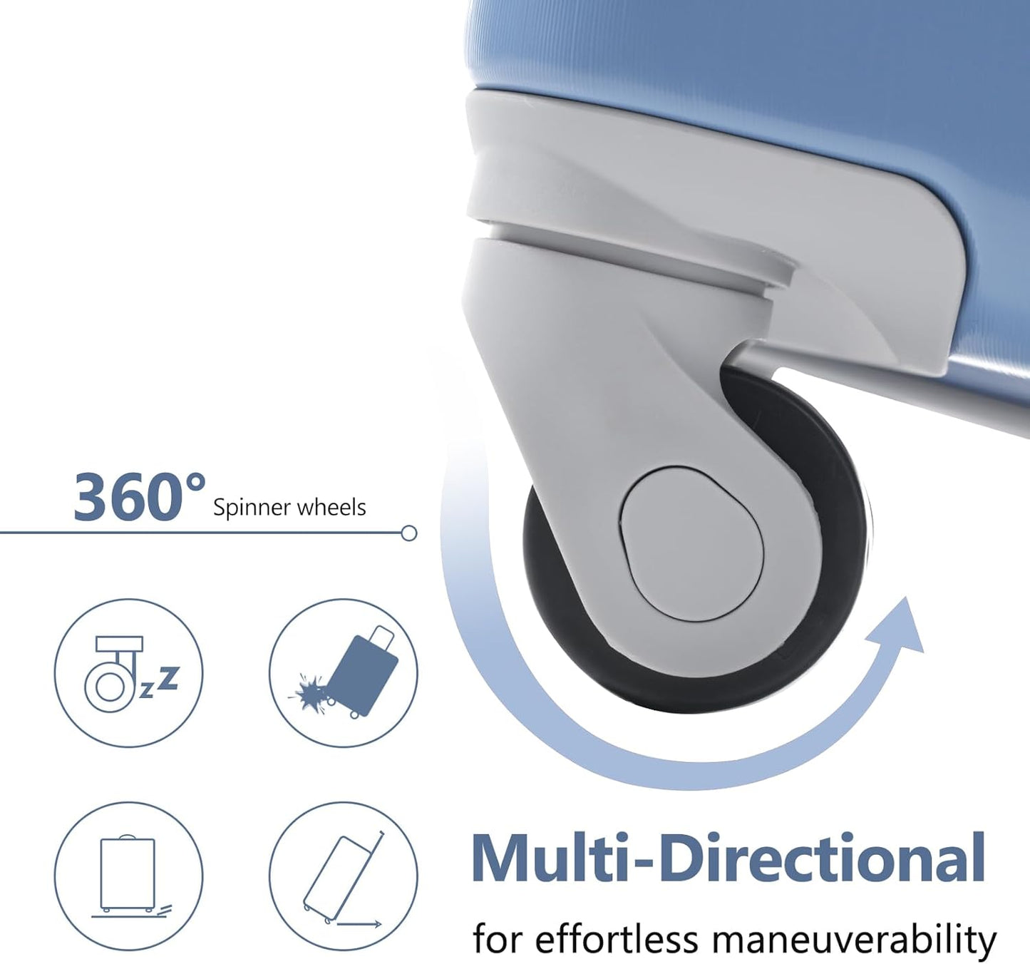 Merax Luggage Set 3 Piece, 20 Inch Carry on Spinner Suitcase with Corner Guards, Lightweight Durable, Airline Approved for Business or Weekend Travel