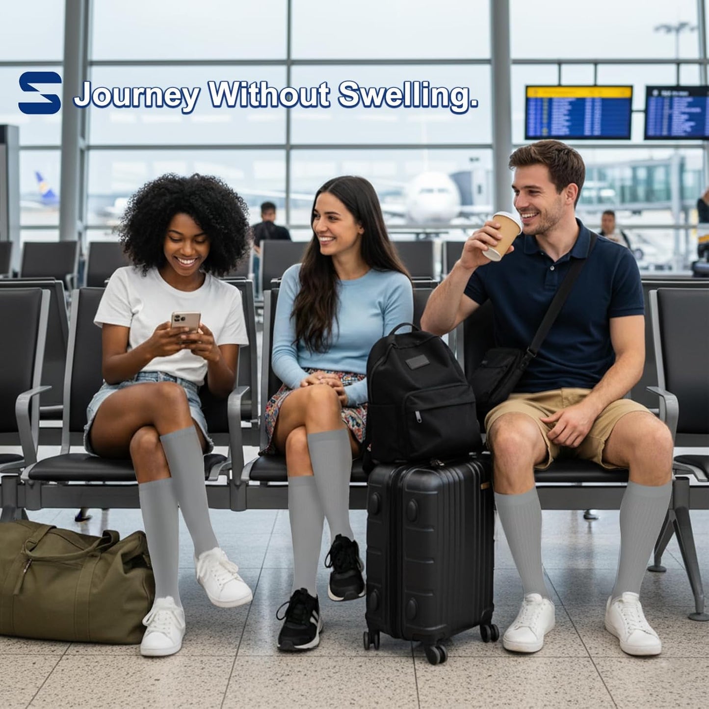 Compression Socks for Women and Men Circulation (3 Pairs) is Best Support for Running Athletic Cycling Hiking