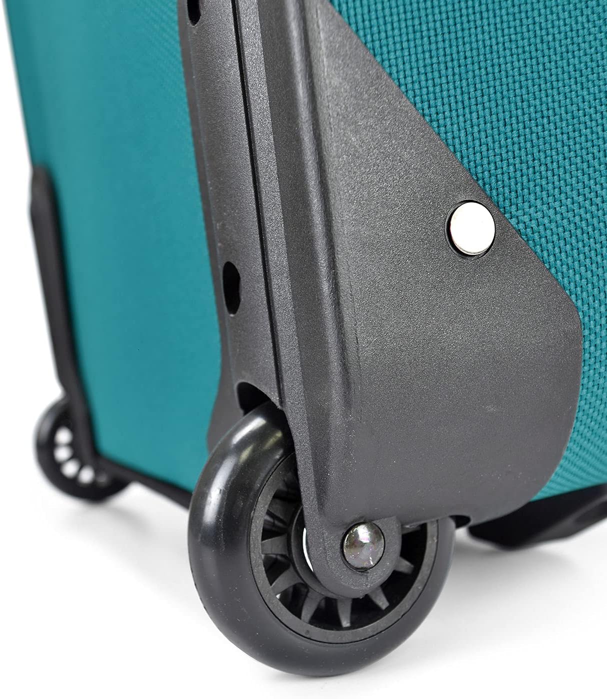 U.S. Traveler Lightweight Rolling 21" Carry On Luggage Softside Suitcase, Teal, 2-Wheel Single