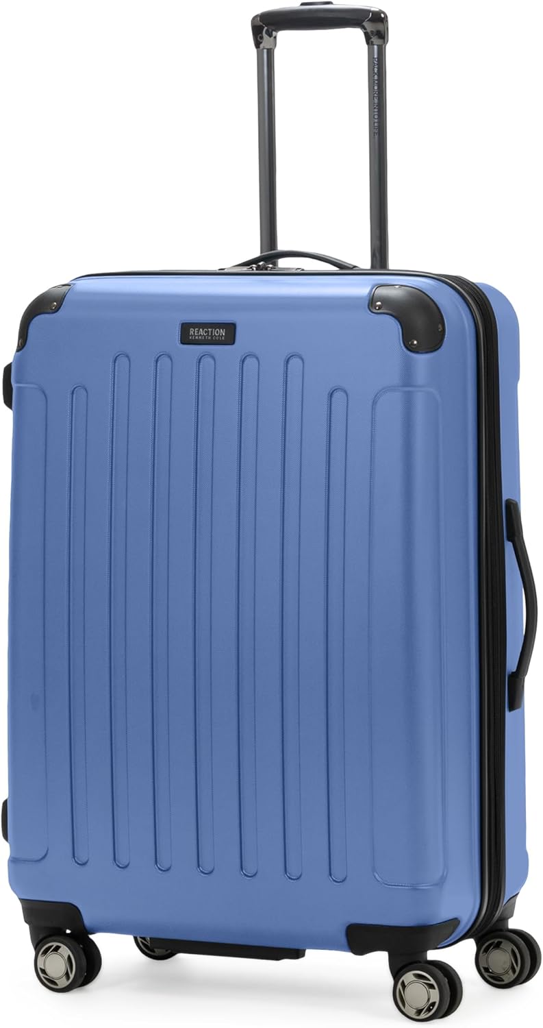 Kenneth Cole Reaction Renegade Luggage Expandable 8-Wheel Spinner Lightweight Hardside Suitcase, Periwinkle Blue, 28-Inch Checked