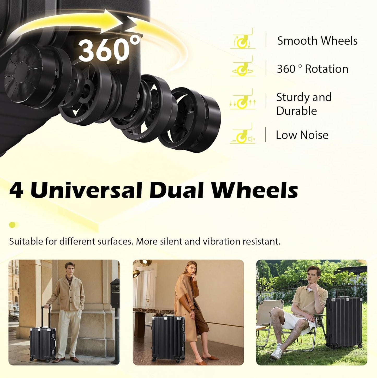 Krute Luggage Sets 2 Pieces Aluminum Frame Suitcase With Spinner Wheels 20 28 Inch Hardside No Zipper PC Luggages with USB Charger