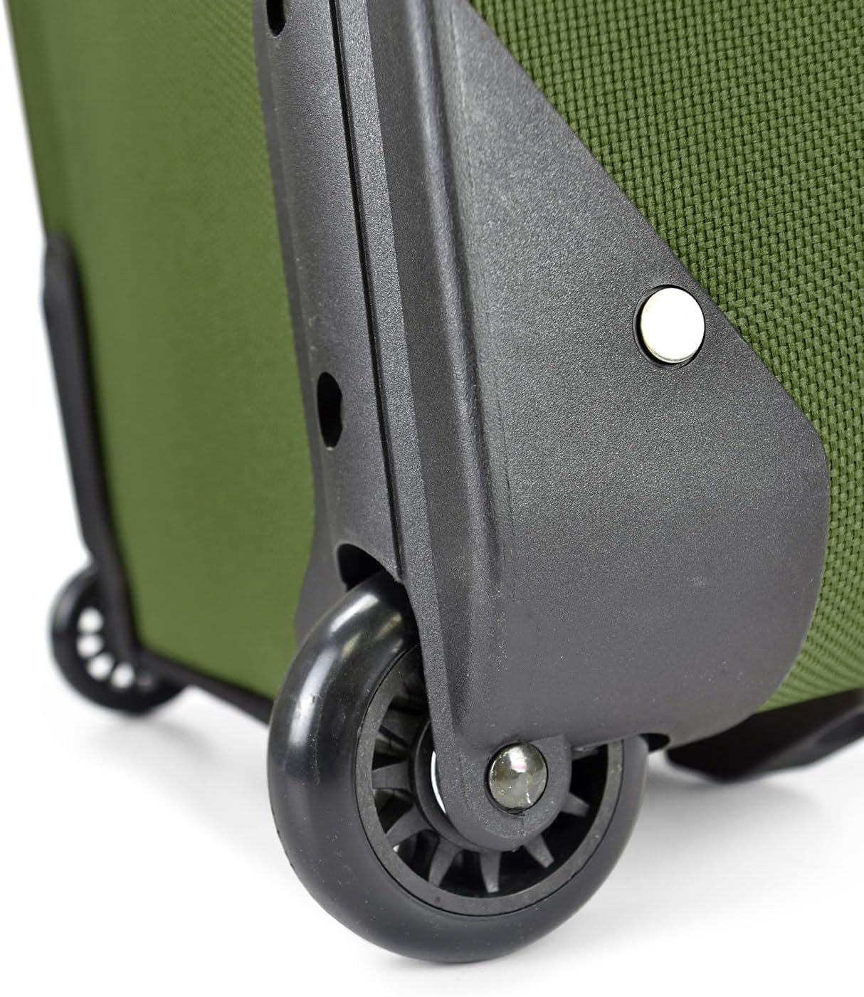 U.S. Traveler Lightweight Rolling 20" Carry On Luggage Softside Suitcase, Green, 2-Wheel Single