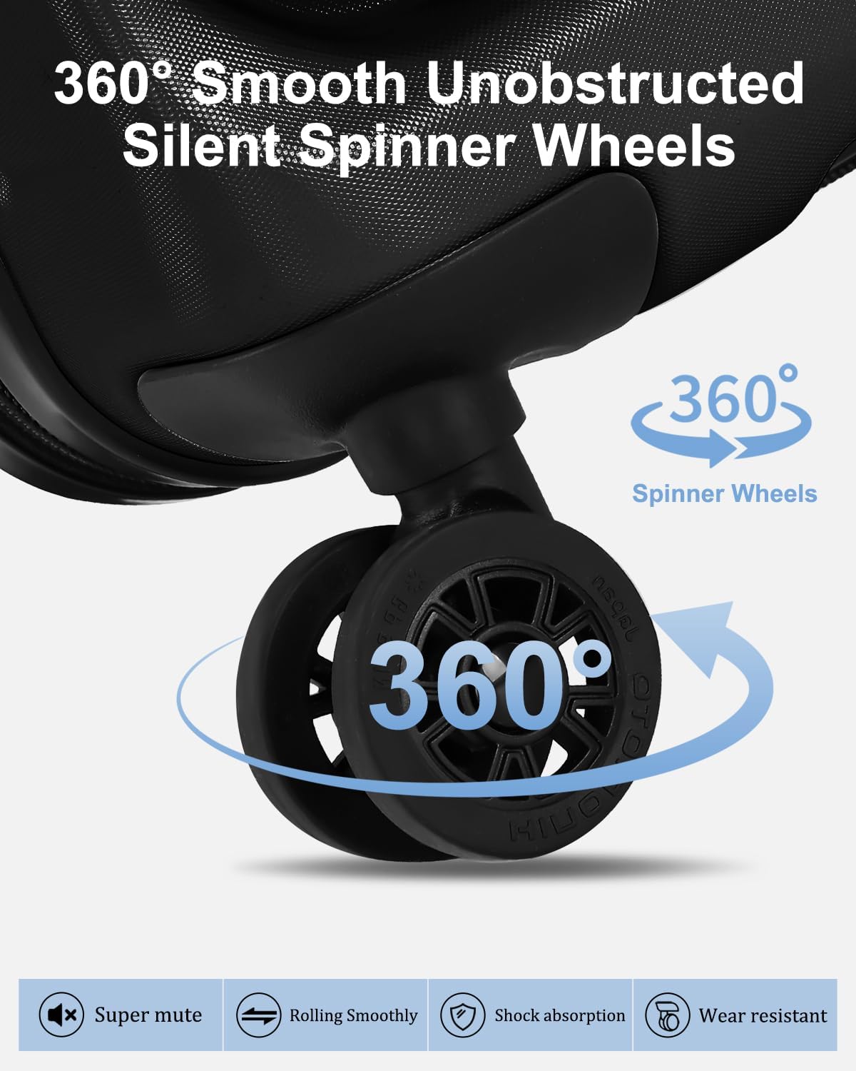 Luggage Sets 2 Pieces, 20 Inch Carry On Luggage and Expandable 28 Inch Checked Luggage with Spinner Wheels, Lightweight ABS+PC Hard Shell Suitcase with Front Opening, TSA Lock (Black, 20/28)