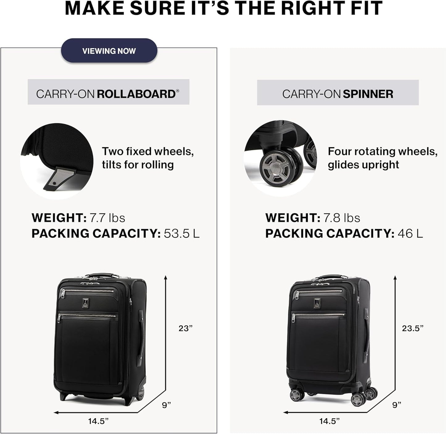 Travelpro Platinum Elite Softside Expandable Carry on Luggage, 2 Wheel Upright Suitcase, USB Port, Men and Women, Shadow Black, Carry On 22-Inch