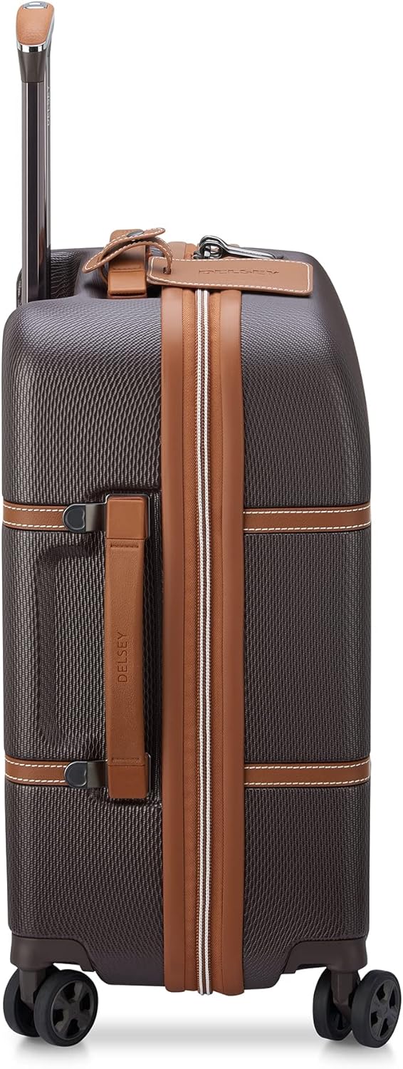 DELSEY PARIS Chatelet Air 2.0 Hardside Luggage with Spinner Wheels, Chocolate Brown, Carry on 19 Inch