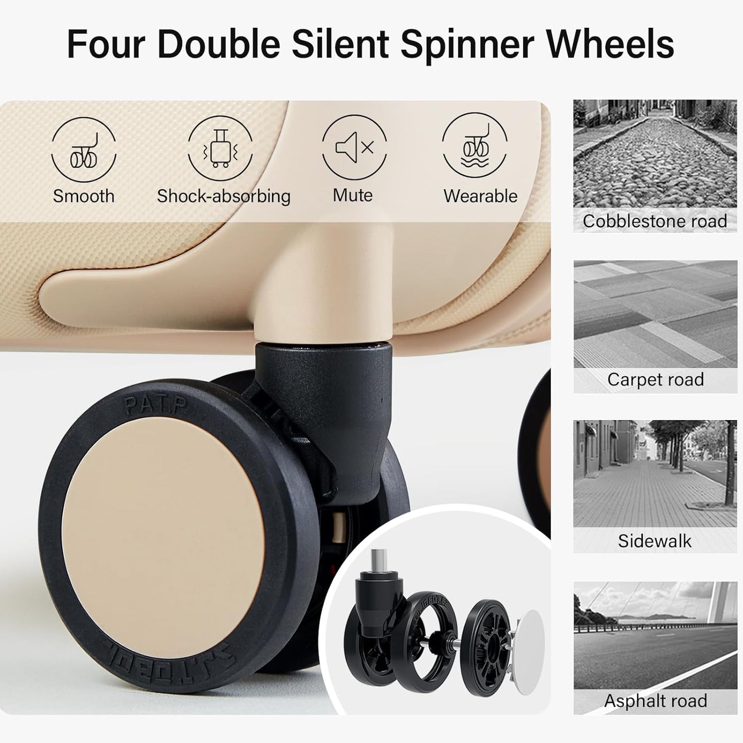 Hanke 16 Inch Underseat Carry On Luggage with Wheels Hard Shell Mini Small Suitcases Carry On Bag for Airline Approved TSA Luggage Lightweight Travel Suitcase(Cuba Sand)