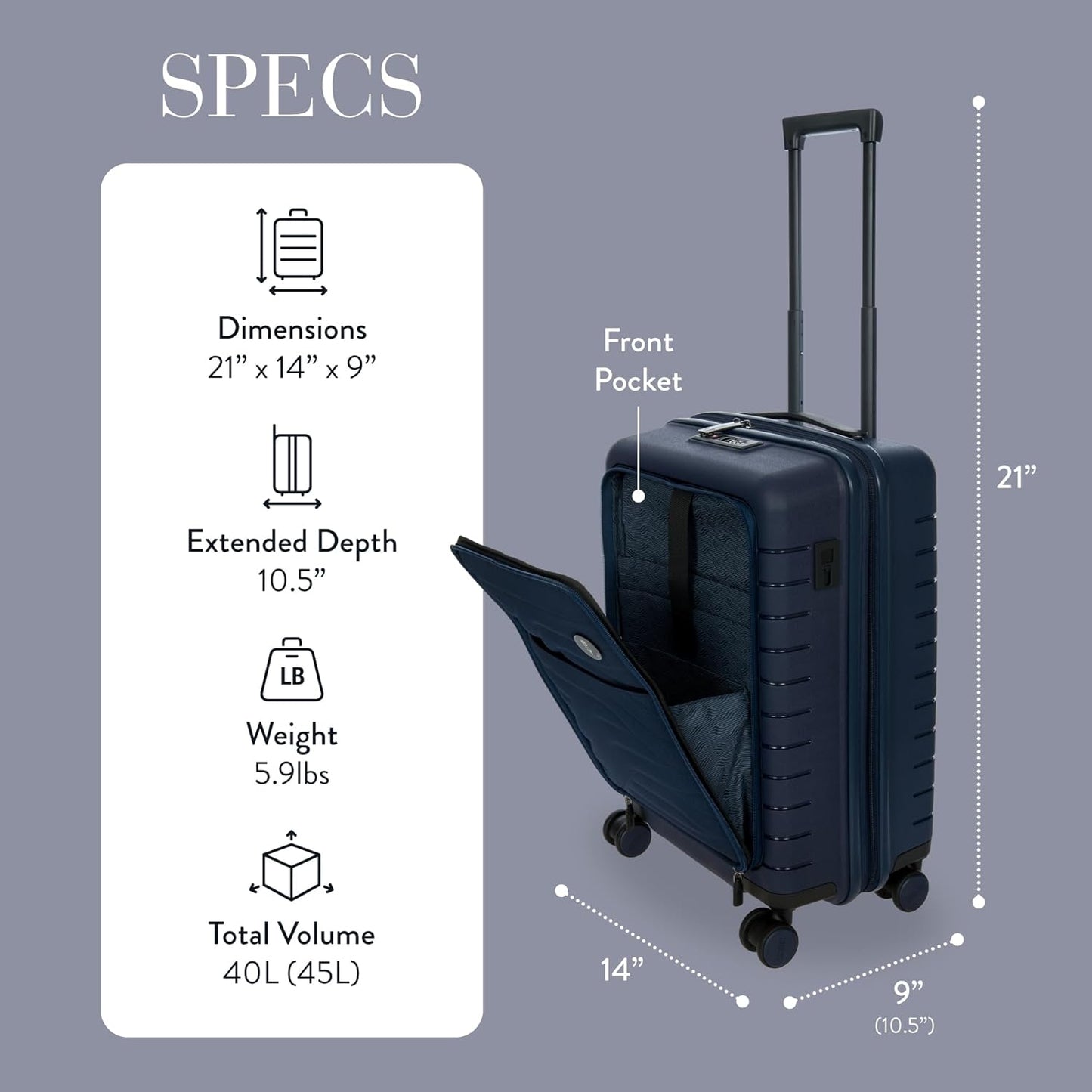 Bric's B|Y Ulisse Spinner Carry-On Suitcase, Lightweight Expandable Hard Shell Luggage with TSA Lock and Smooth 360° Wheels 21 Inch – Oceano