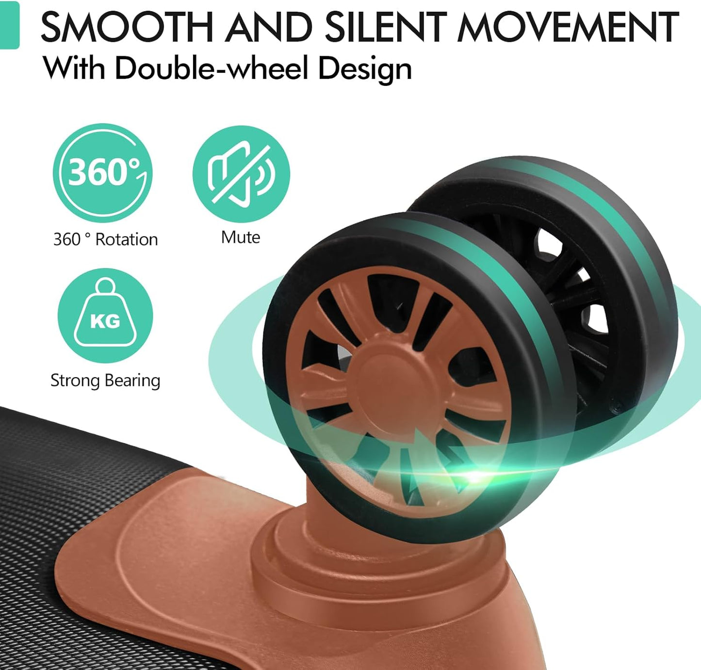 AnyZip Luggage PC ABS Hardside Lightweight Suitcase with 4 Universal Wheels TSA Lock Checked-Large 28 Inch Black Brown