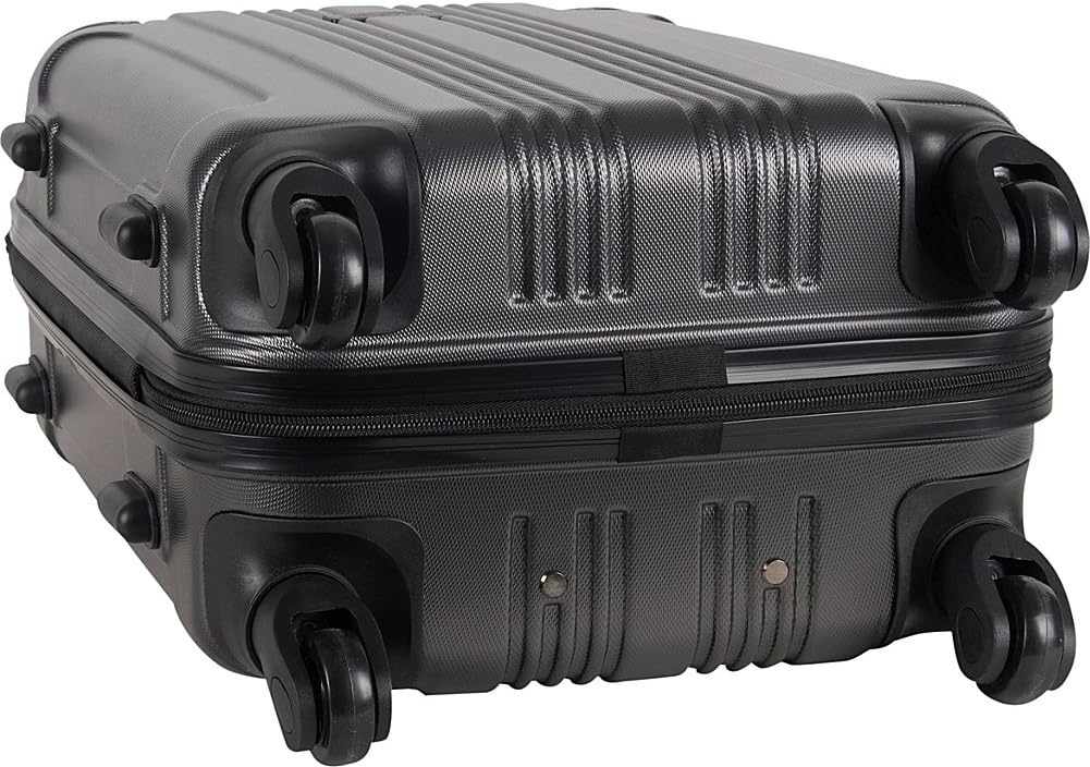 Kenneth Cole REACTION Out of Bounds Lightweight Hardshell 4-Wheel Spinner Luggage, Midnight Black, 20-Inch Carry On