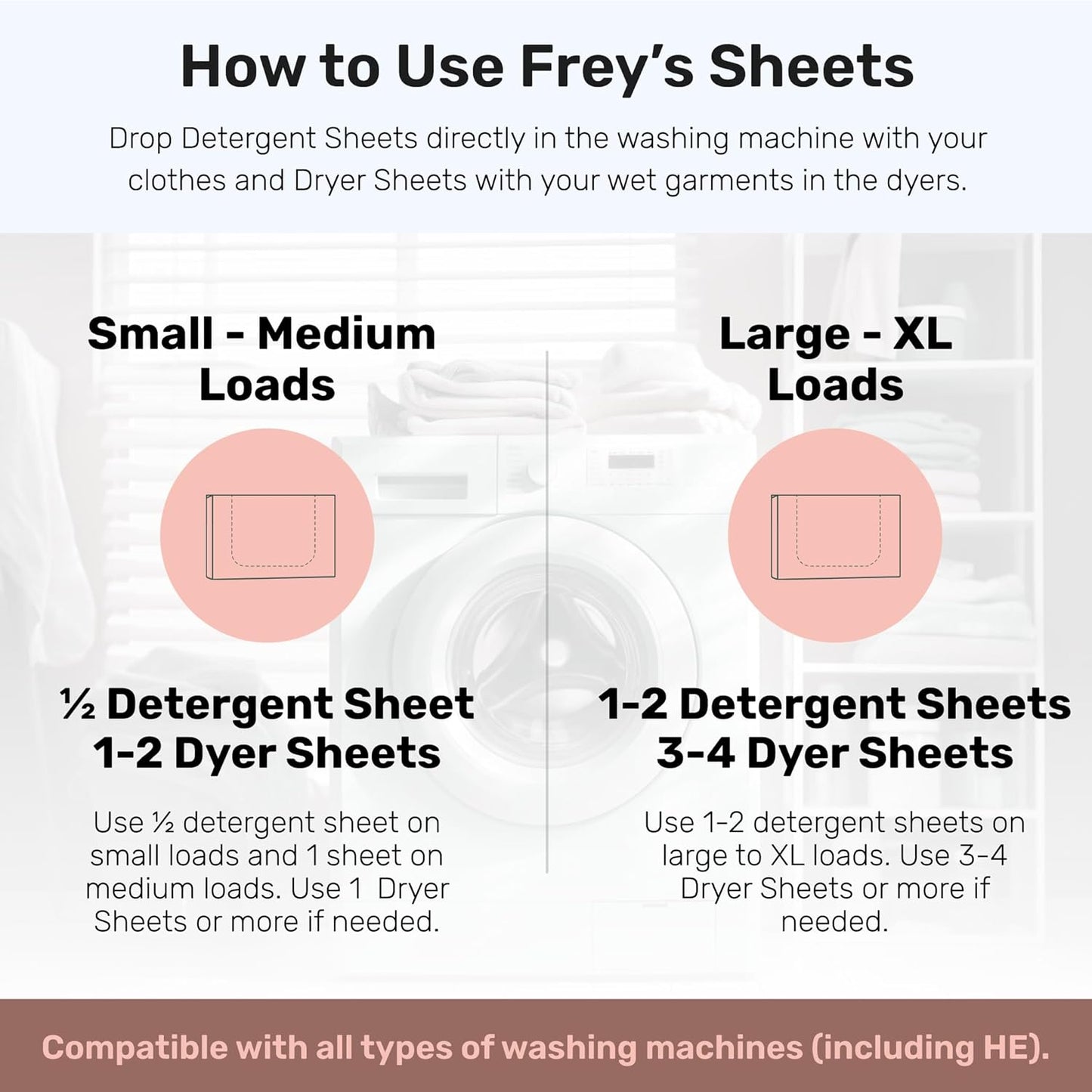 FREY Naturally Scented Dryer Sheets - Fabric Softener for Soft, Fresh & Clean Clothes (2-pack, Jasmine Rose)