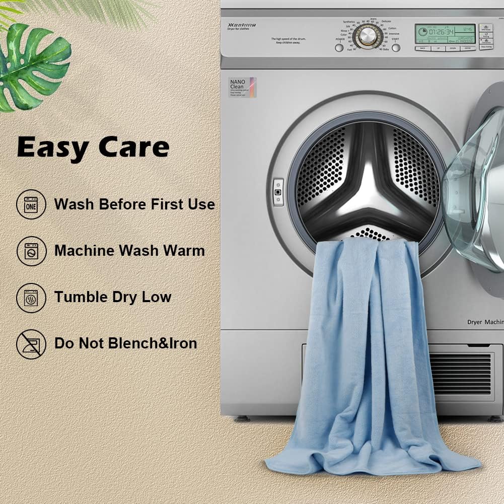 Orighty Bath Towels Pack of 4 (27’’ x 54’’) - Soft Feel Microfiber Bath Towel, Highly Absorbent Microfiber Towels for Body, Quick Drying, Bath Towel Set for Sport, Yoga, SPA, Fitness - Blue