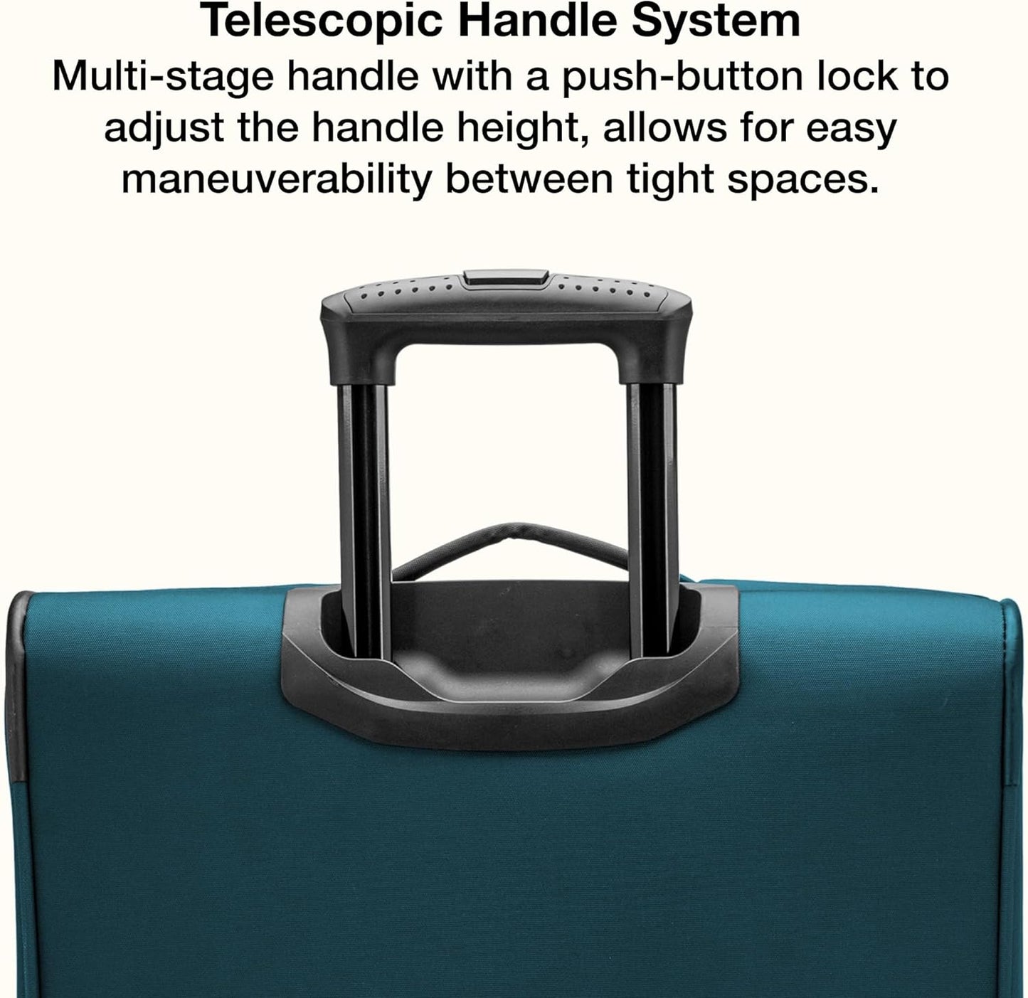 U.S. Traveler Anzio Softside Sturdy Ballistic Nylon Expandable Travel Suitcase Luggage with 4 Spinner Wheels, Teal, Carry-on 22-Inch