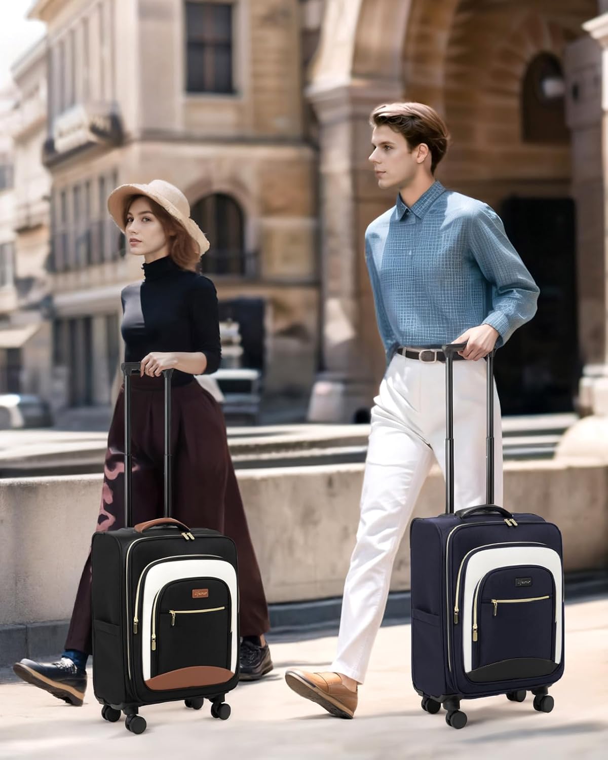 Carry On Luggage 22x14x9 Airline Approved, 20 Inch Softside Suitcase with 360° Spinner Wheels & TSA Lock, Ultra-Lightweight Water-Resistant Large Capacity Luggage for Women & Men