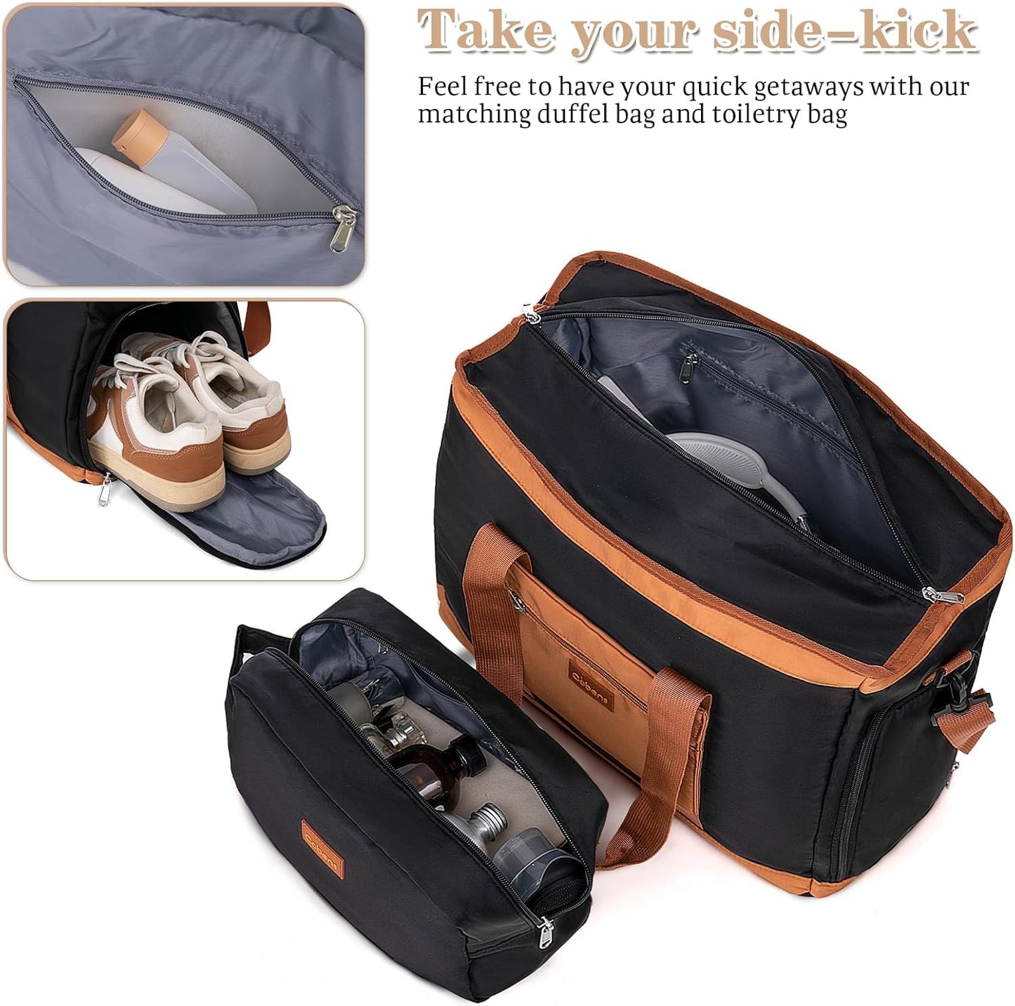 5 Piece Luggage Sets with Spinner Wheels and Tsa Lock, Hardshell ABS Suitcase Set, Lightweight Hardside Waterproof Travel Suitcases with Wheels, 20", 24", 28" Beige