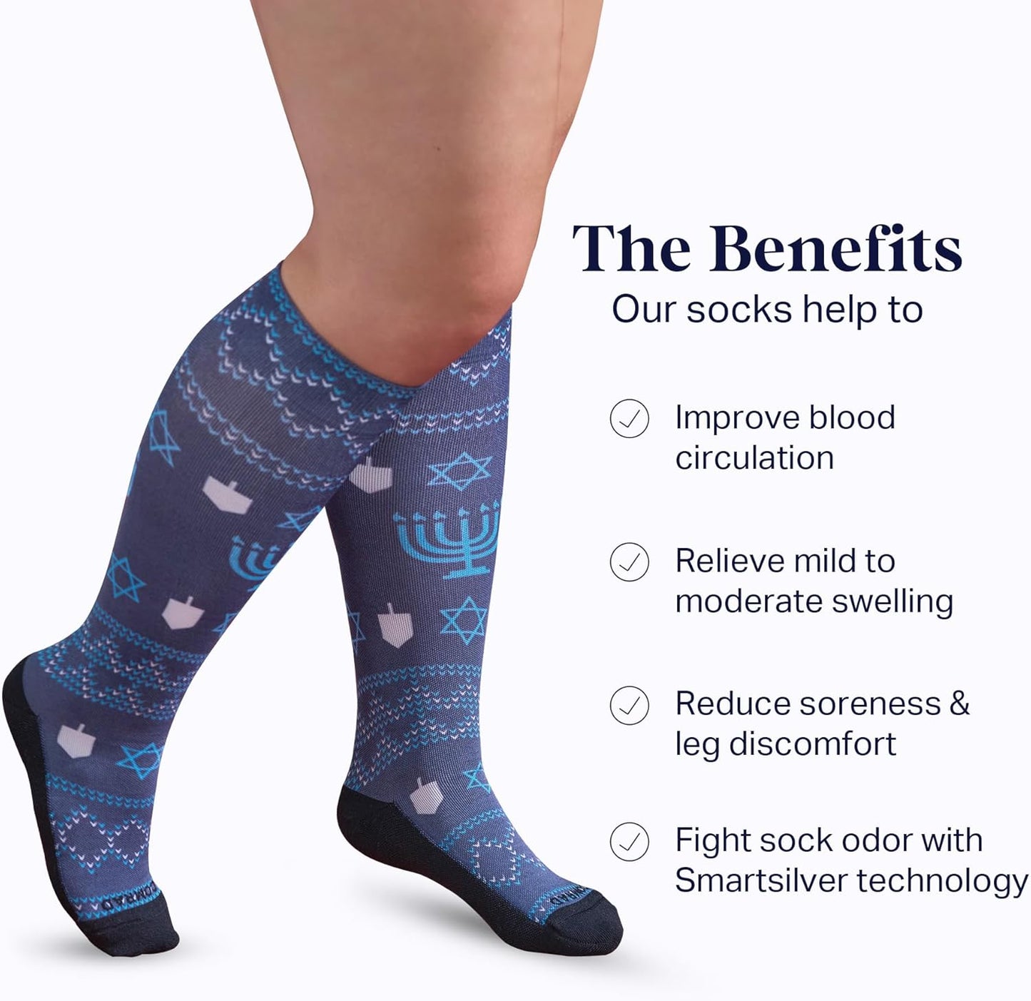 Comrad Nylon Knee High Socks - 15-20mmHg Graduated Compression Socks - Soft & Breathable Support Unisex Socks