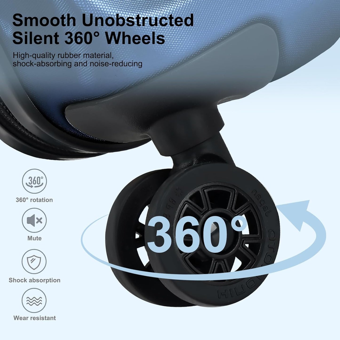 Carry On Luggage 22×14×9 Airline Approved, 20 Inch Lightweight ABS+PC Hard Shell Suitcases with Front Pocket, Spinner Wheels, TSA Lock (Navy Blue, 1PC)