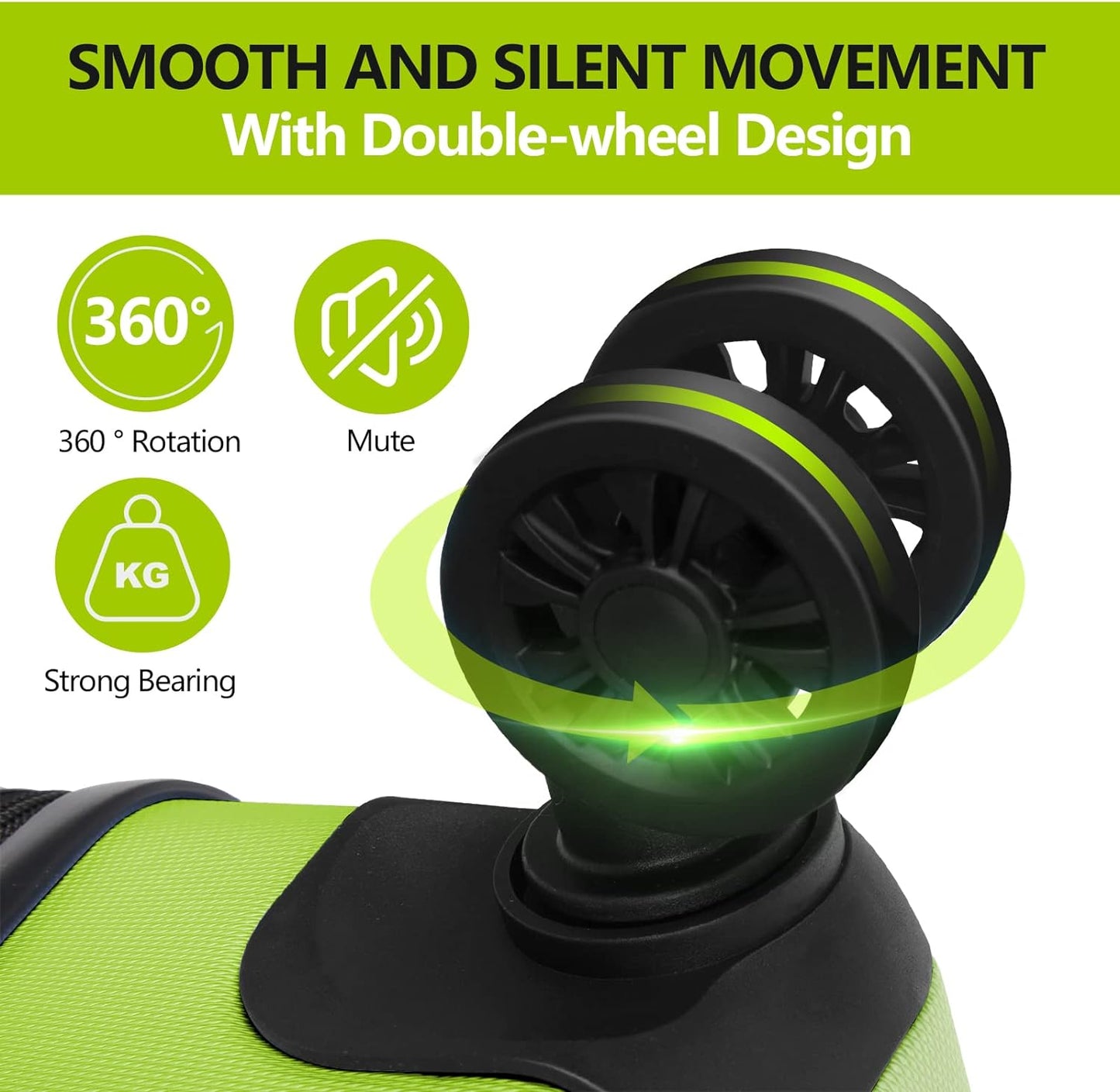 AnyZip Luggage PC ABS Hardside Lightweight Suitcase with 4 Universal Wheels TSA Lock Checked-Large 30 Inch Apple Green