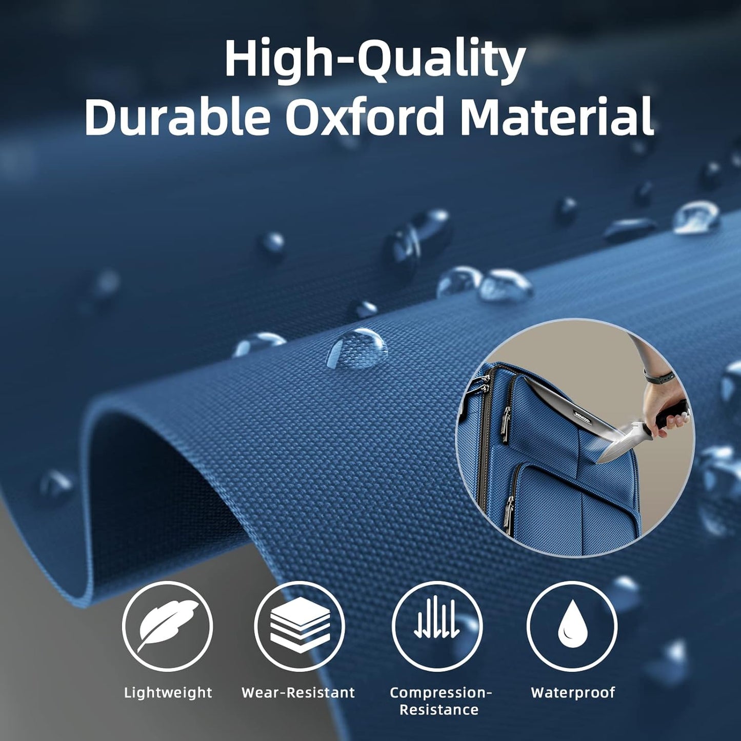 SHOWKOO Luggage Sets 3 Piece Softside Expandable Lightweight Durable Suitcase Sets Double Spinner Wheels TSA Lock Sky Blue (20in/24in/28in)