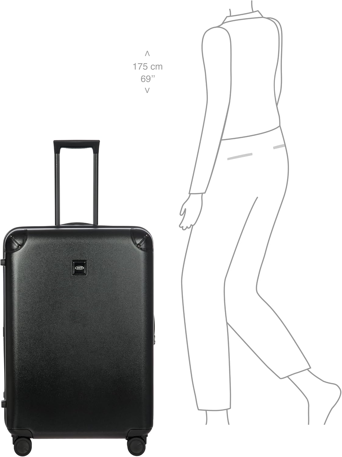 Bric's Amalfi Suitcase, Lightweight Expandable Hard Shell Luggage with Smooth 360° Wheels and TSA Lock 30" - Black