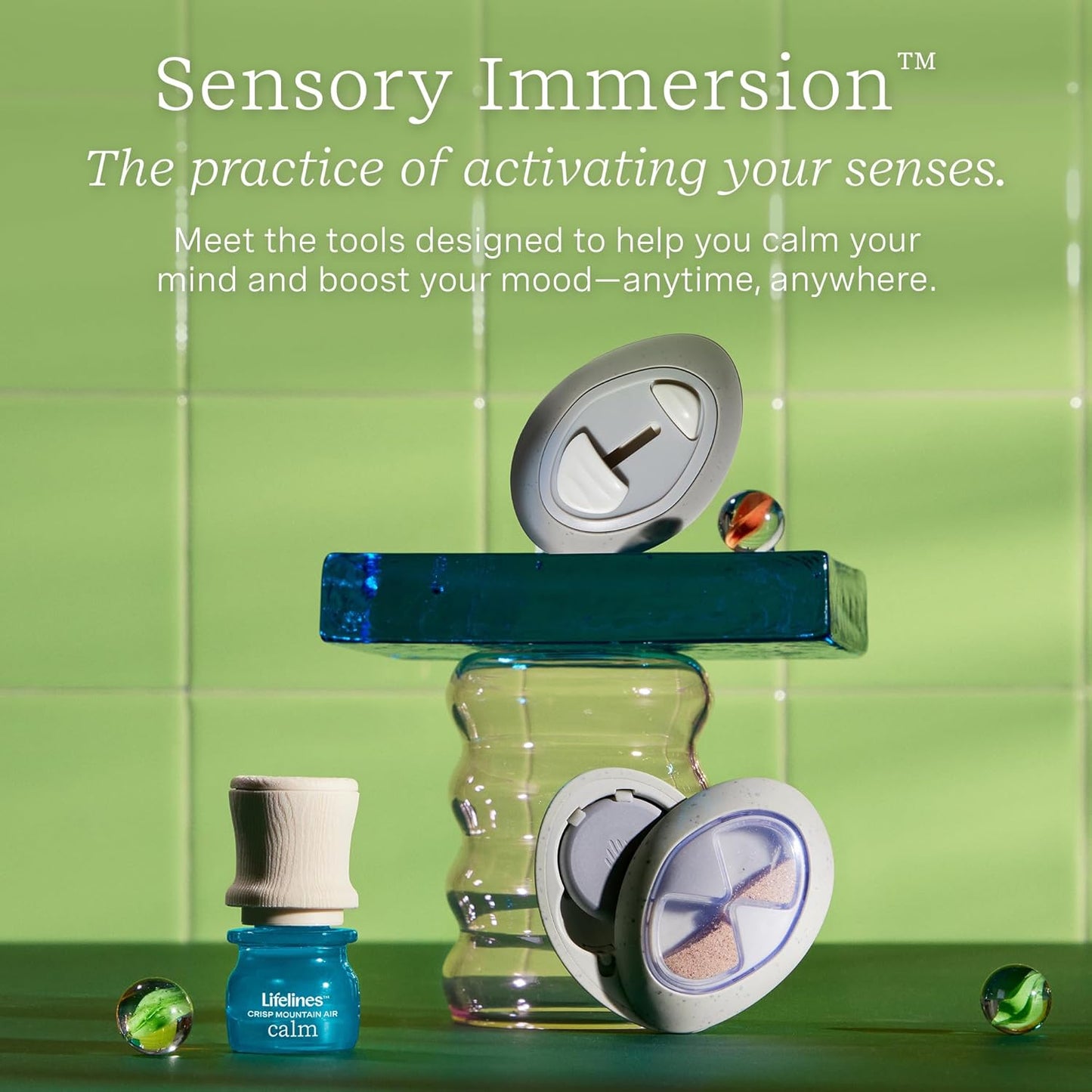 Lifelines Scent-Infused Grounding Stones, 2-Pack, Gravity Pack - Portable Fidgets for Adults with Essential Oil Blend & Diffusion Stones for Sensory Immersion - Calming Waterless Passive Diffuser