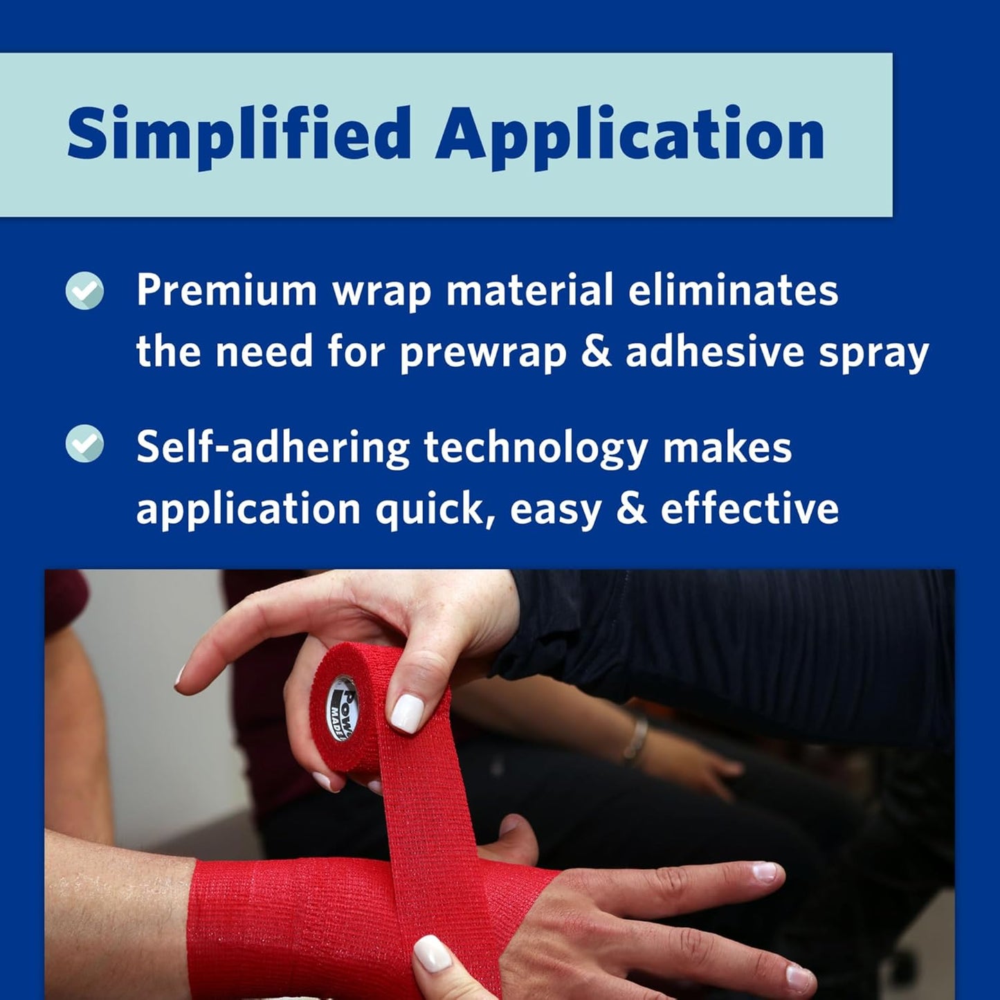 PowerFlex – Self-Adhering Sports Wrap for Injury Prevention & Post-Injury Stability – Medical-Grade, Sweat & Water Resistant First Aid Wrap for Athletes - Red, 2 inch, 6 Rolls