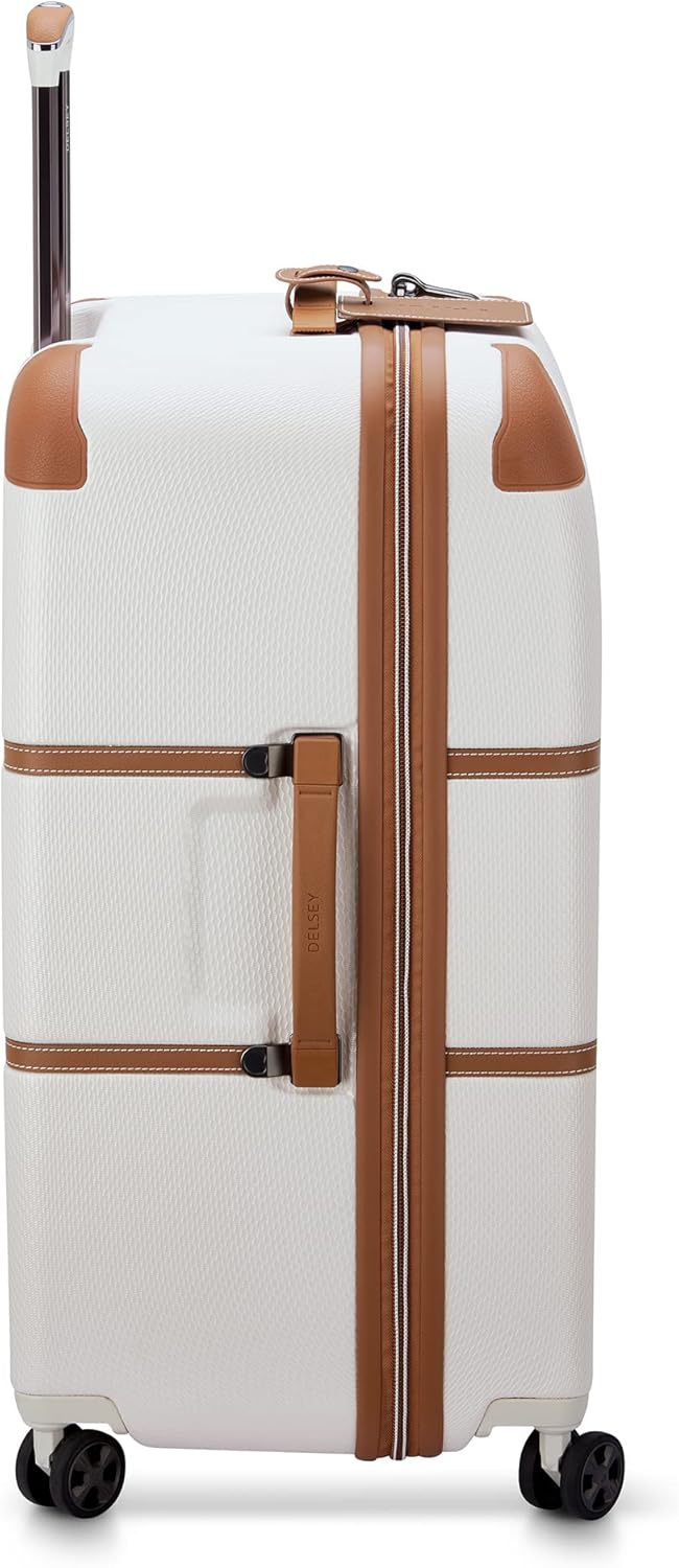 DELSEY PARIS Chatelet Air 2.0 Hardside Luggage Trunk with Spinner Wheels, Angora, Checked-26 Inch Trunk