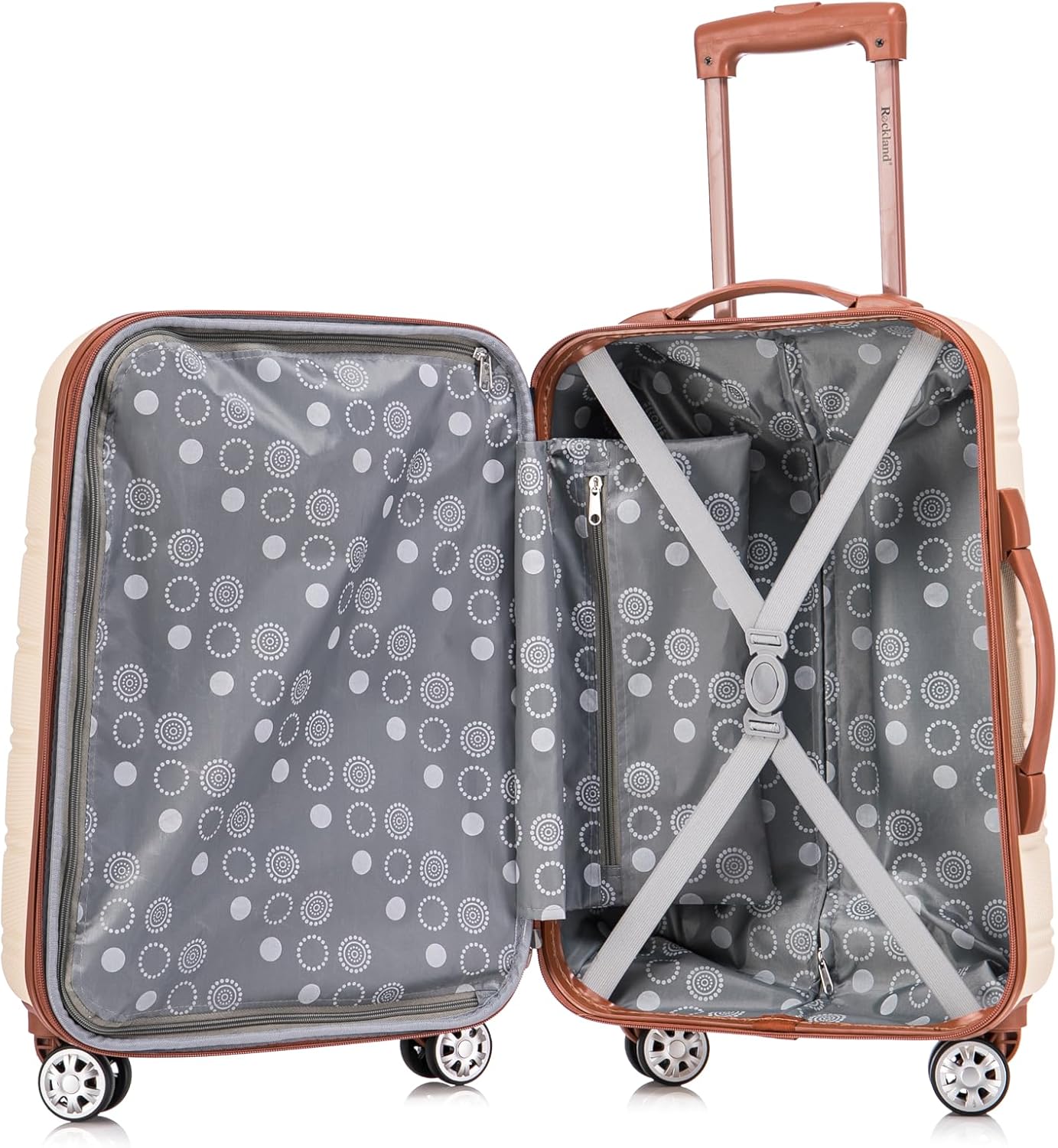 Rockland Melbourne Hardside Expandable Spinner Wheel Luggage Set, White, Carry-On 20-Inch and Tote 14-Inch