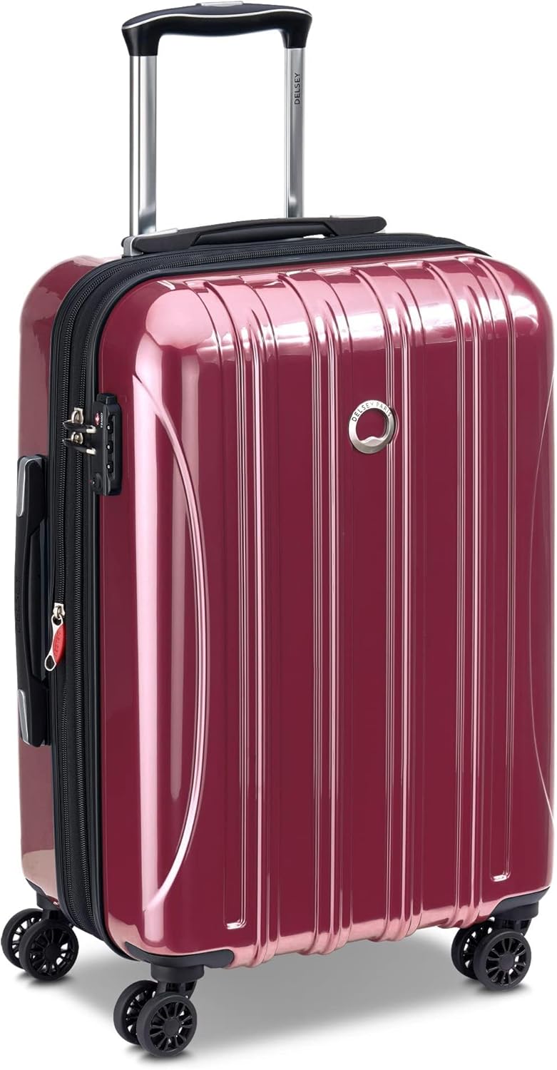 DELSEY PARIS Helium Aero Hardside Expandable Luggage with Spinner Wheels, Peony Pink, 2-Piece Set (21/24)