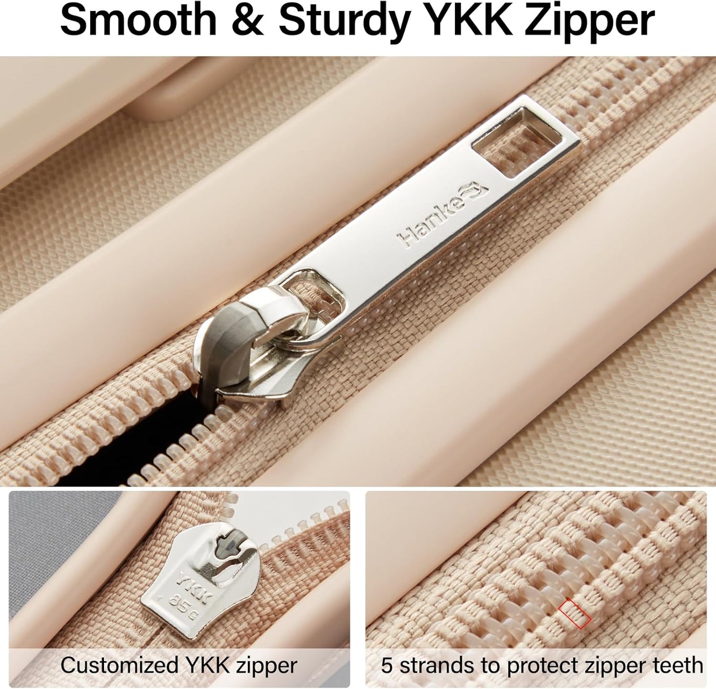 Hanke 24 Inch Checked Luggage with Spinner Wheels Hard Shell Suitcases Lightweight Travel TSA Luggage for Women Men Medium Suitcase(Cuba Sand)