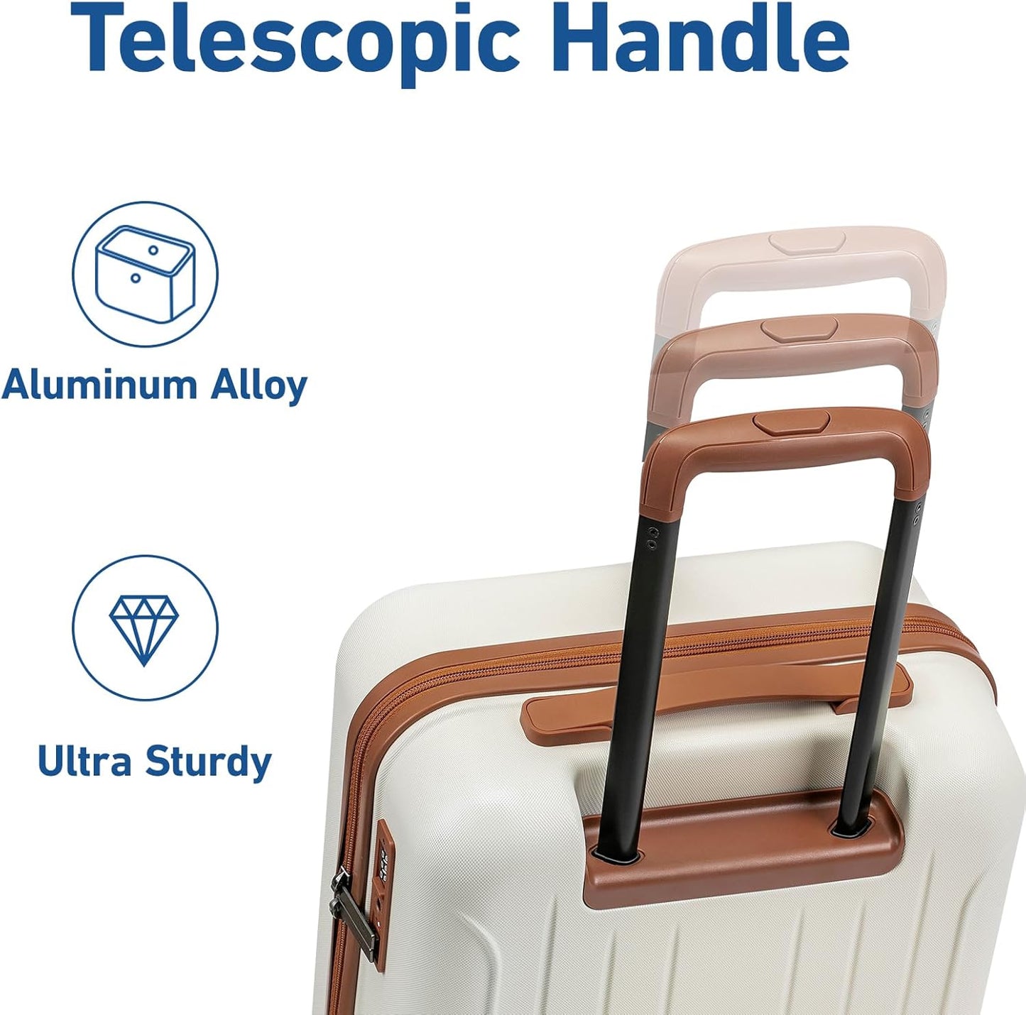 KYME Carry on luggage 22x14x9 Airline Approved Suitcase Hardshell With Double Spinner Wheels, PC+ABS TSA Lock Travel Luggage (Beige, 20" Carry On)