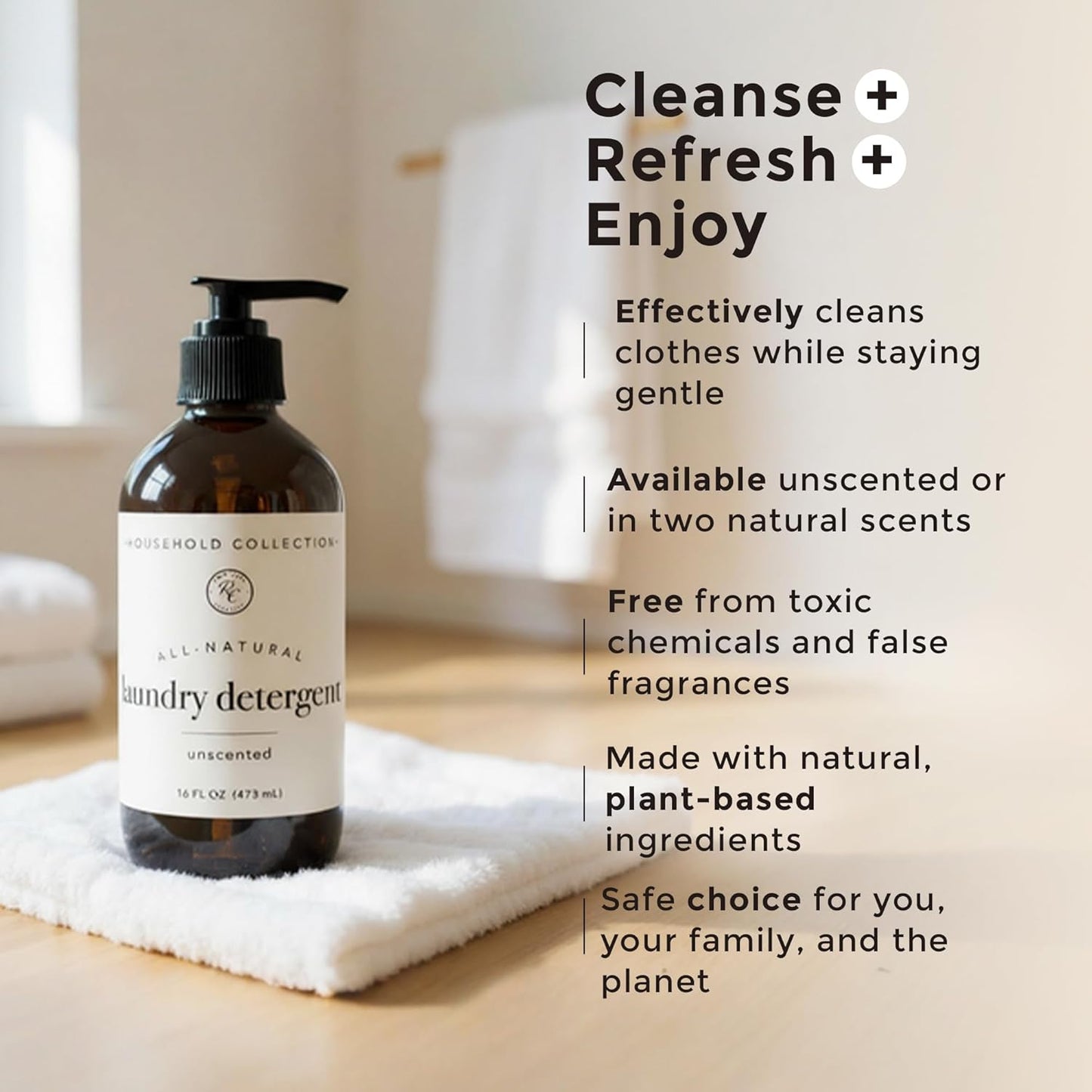 Liquid Laundry Detergent, 16 Oz, Unscented