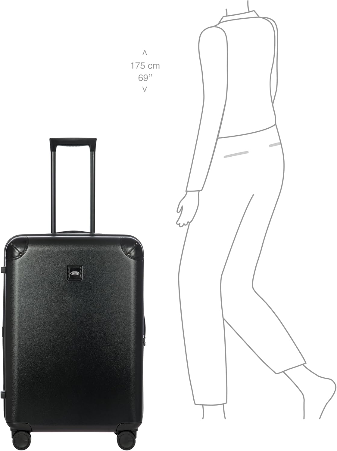 Bric's Amalfi Suitcase, Lightweight Expandable Hard Shell Luggage with Smooth 360° Wheels and TSA Lock 27" - Black