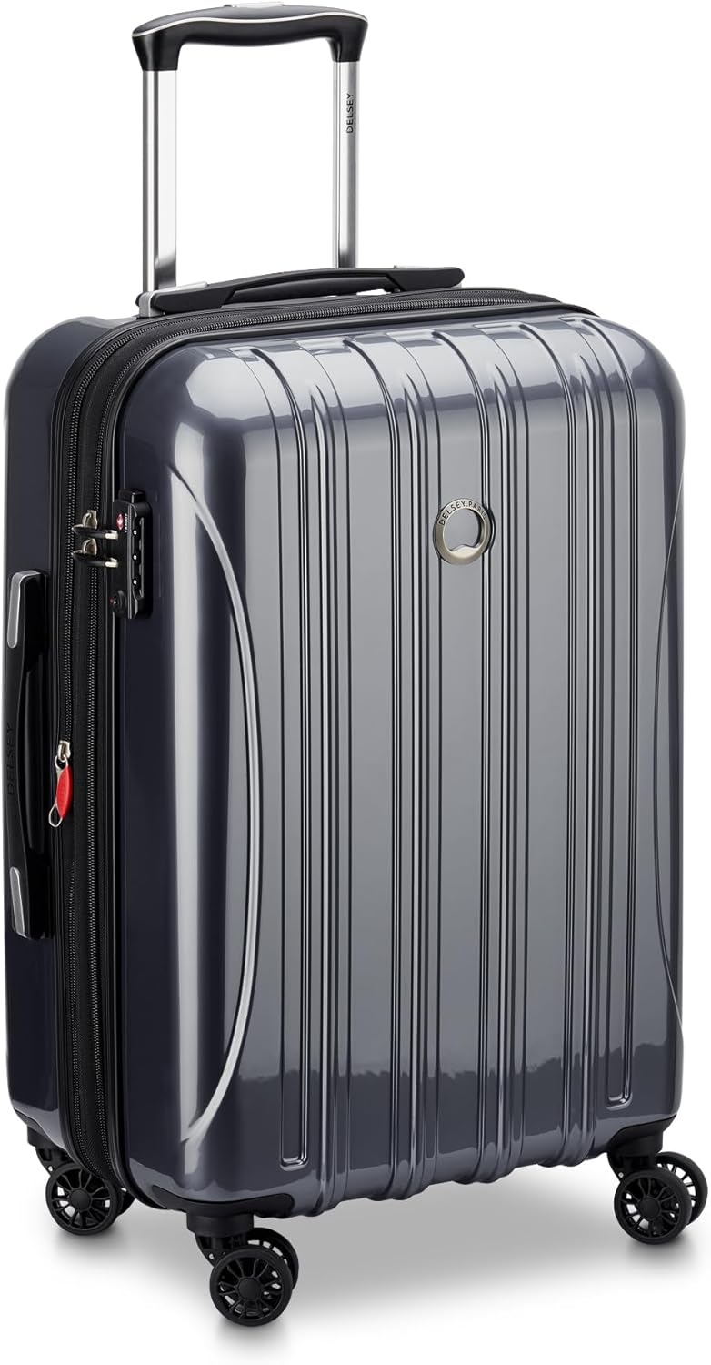 DELSEY PARIS Helium Aero Hardside Expandable Luggage with Spinner Wheels, Titanium, Carry-On 21 Inch