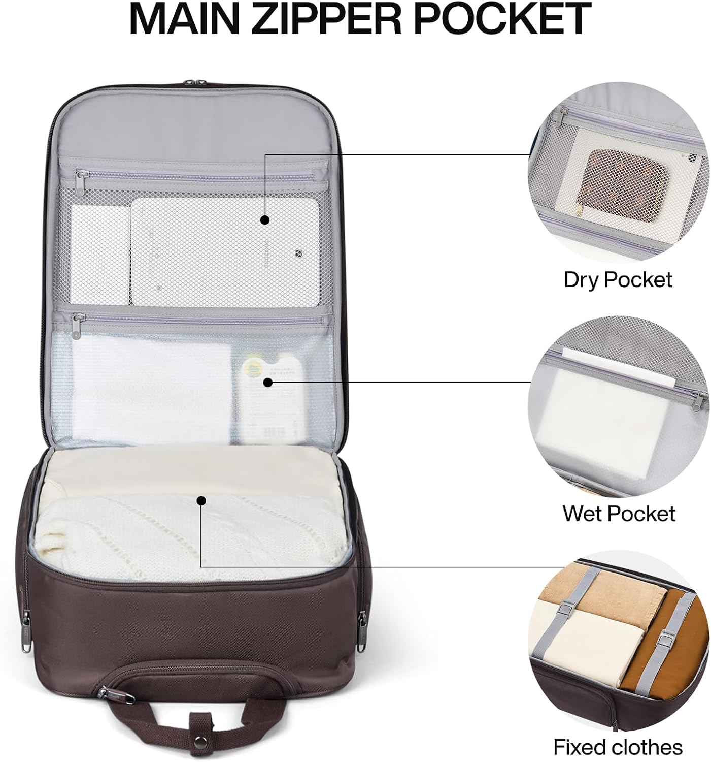 Hanke Softside Underseat Carry On Luggage with Wheels,Travel Luggage Rolling Bag Small Suitcase,Coffee, Underseater 16-Inch